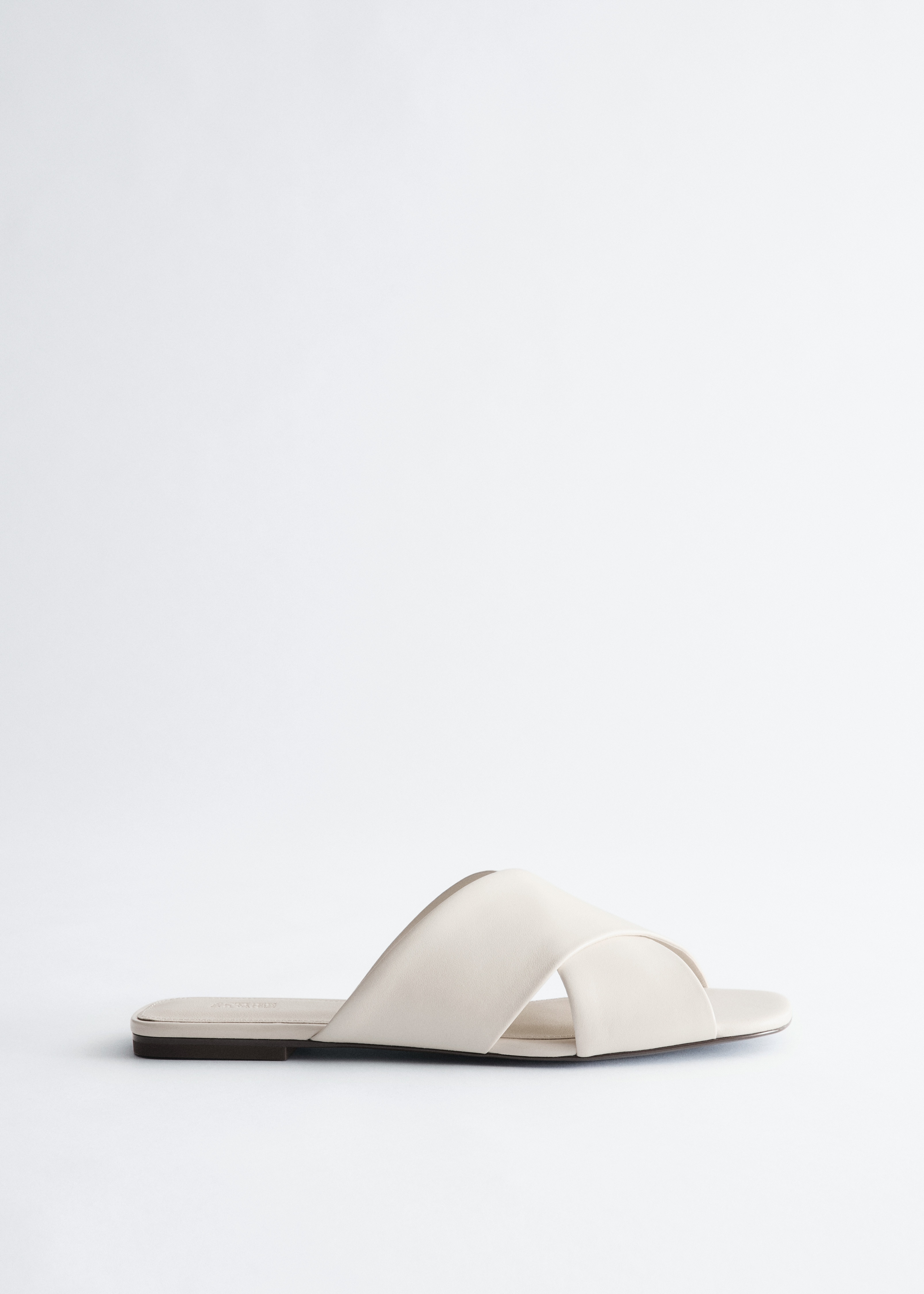 Sandali con fasce incrociate - Bianco sporco/Marrone/Nero/Rosso brillante