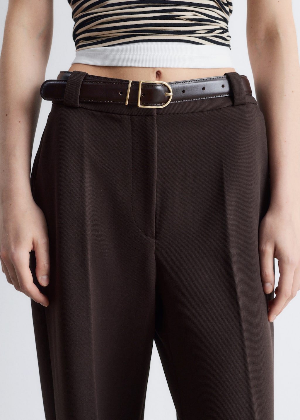 Image of Wide Press-Crease Trousers