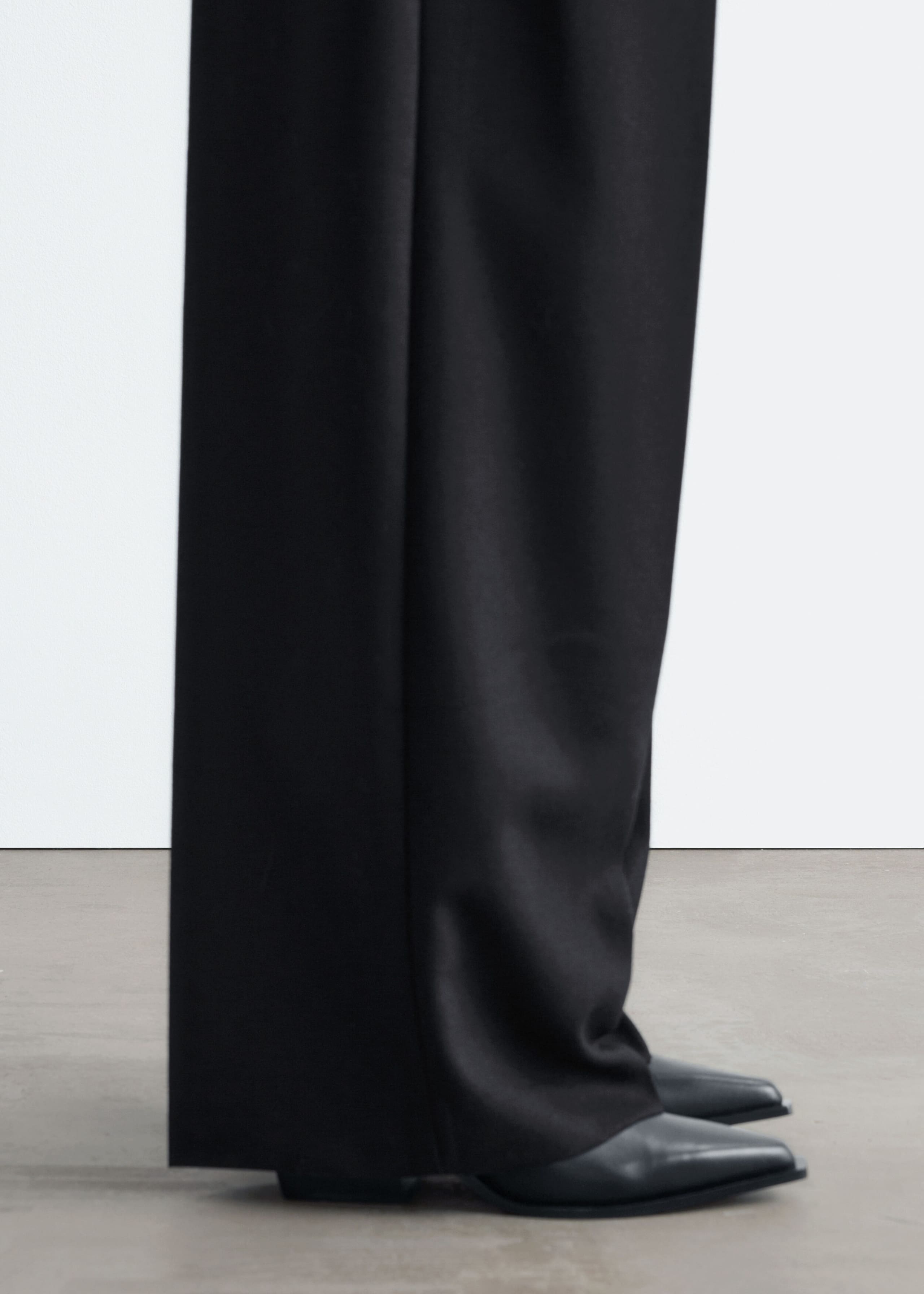 Sleek Leather Cowboy Boots - Black - Still Life