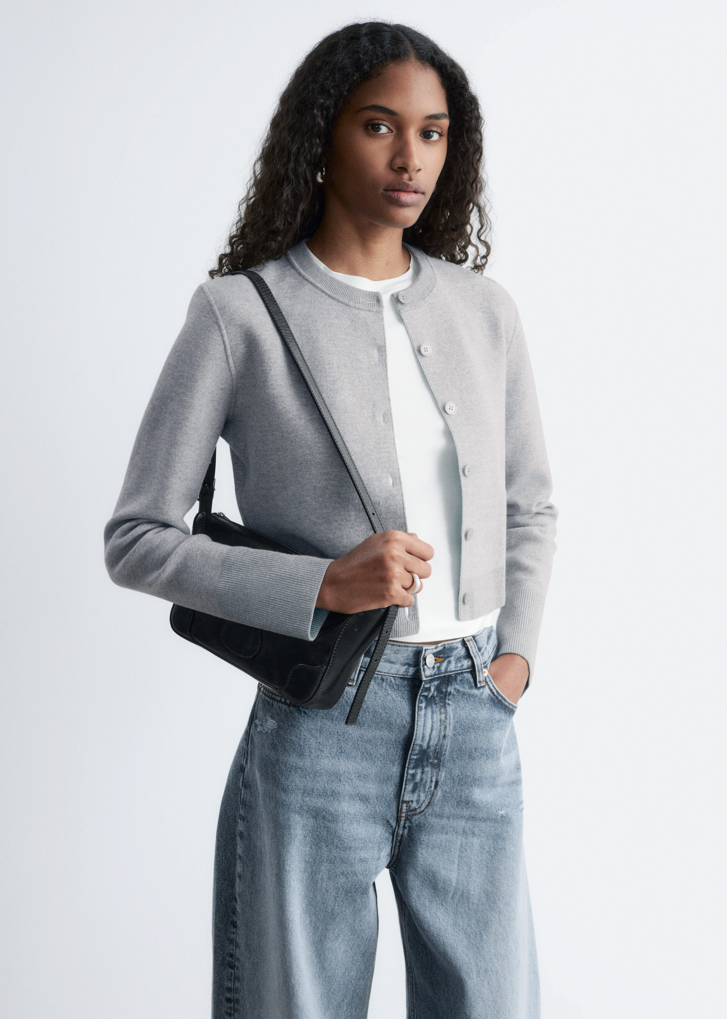 Cropped Reversible Cardigan - Grey/Turquoise - & Other Stories GG