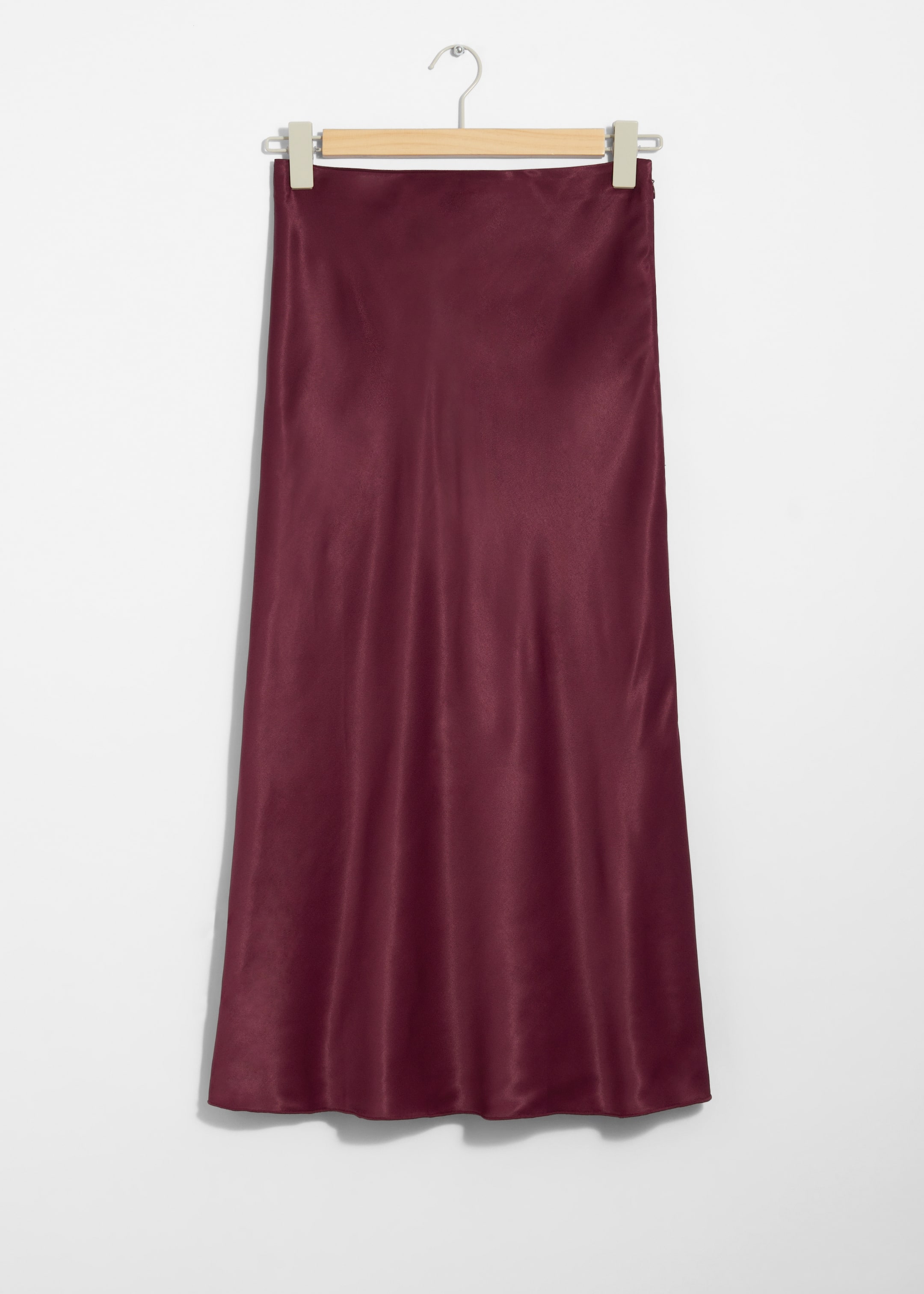 Προβολή μεγαλύτερης εικόνας: Σατέν Midi Φούστα - Dark Red - Ladies | H&M GR 1