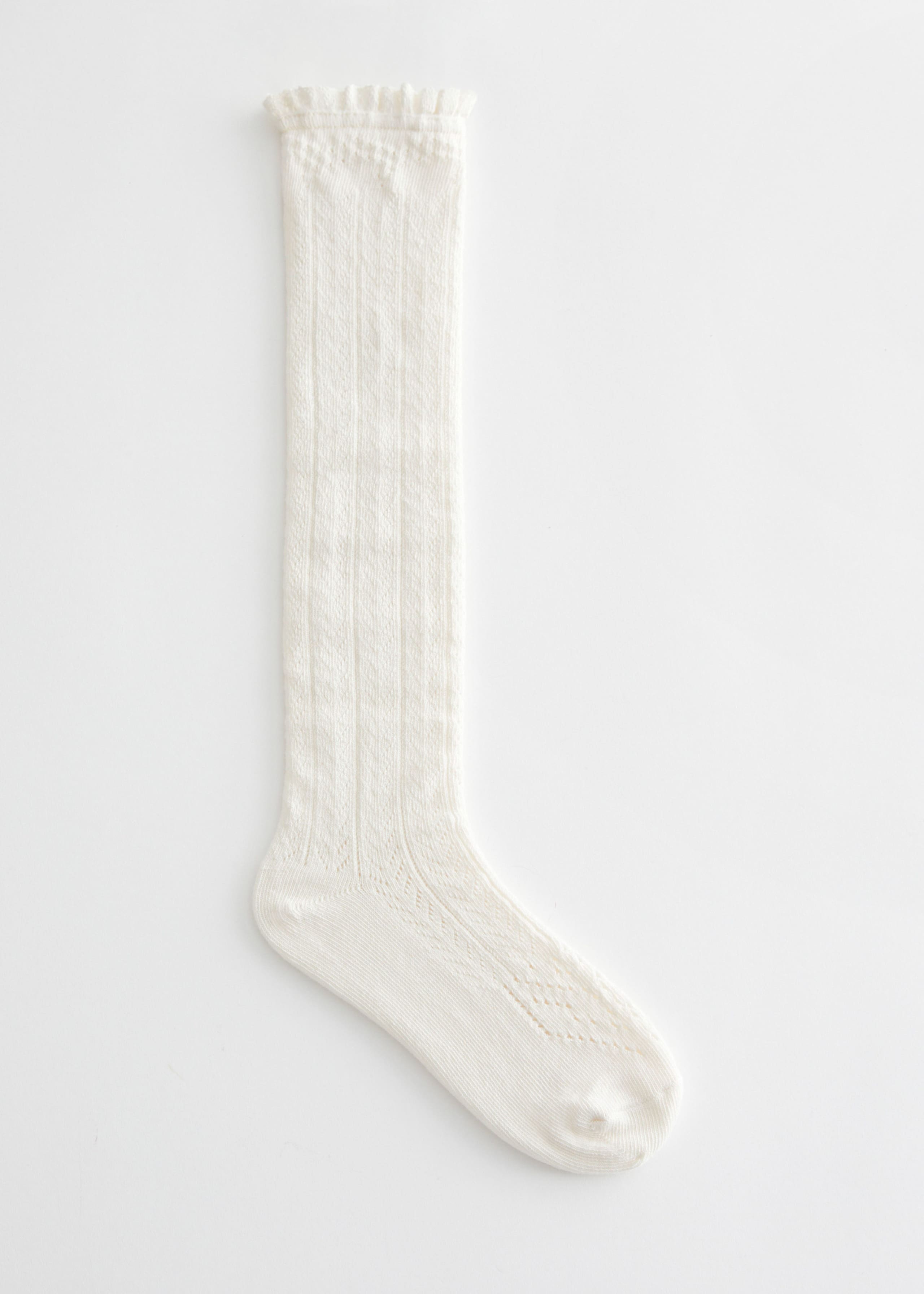 PointelleKneeSocks - Egret White - Bodegón