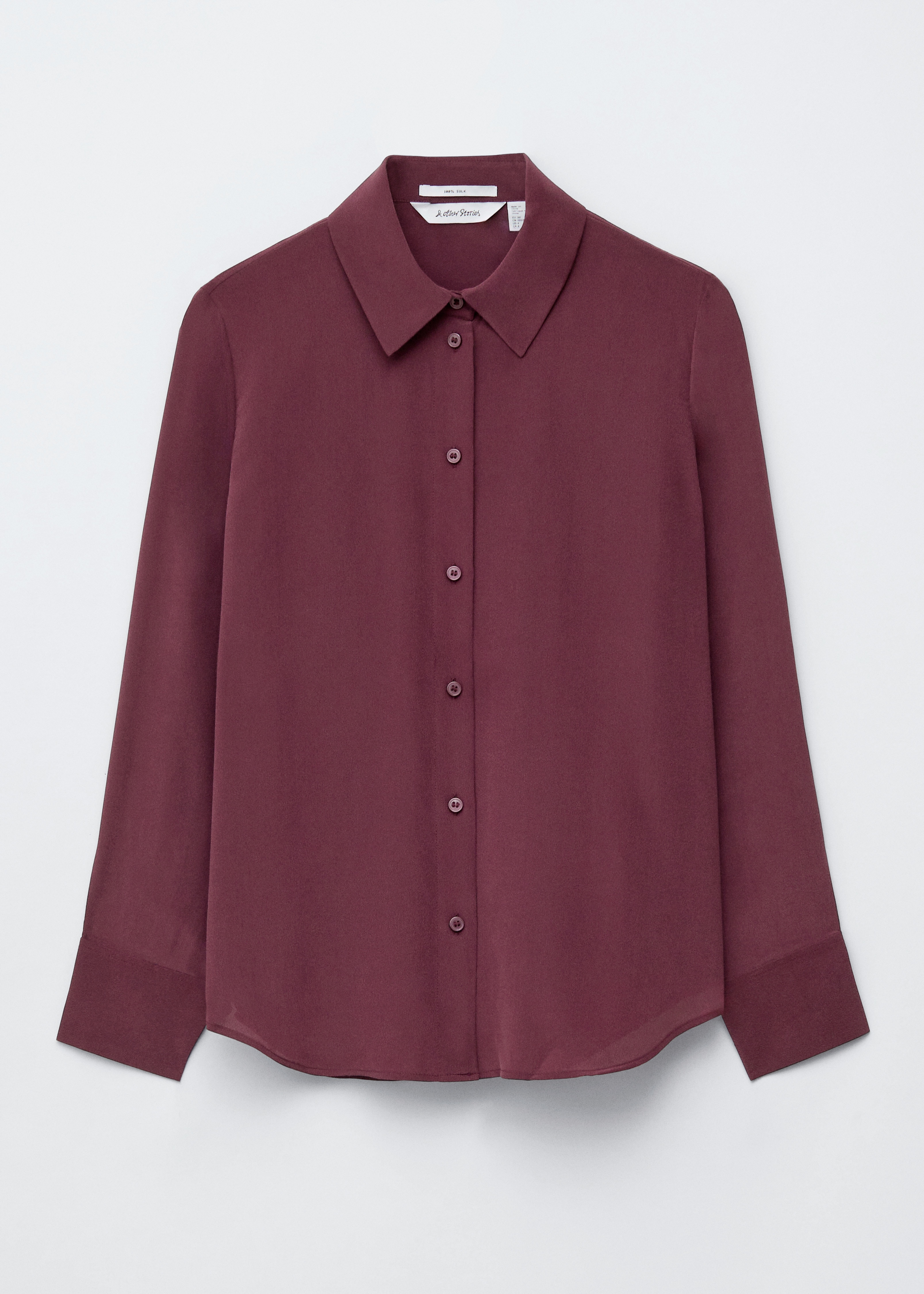 Seidenbluse - Dunkelrot/Khaki-Braun/Dunkelbraun/Schwarz