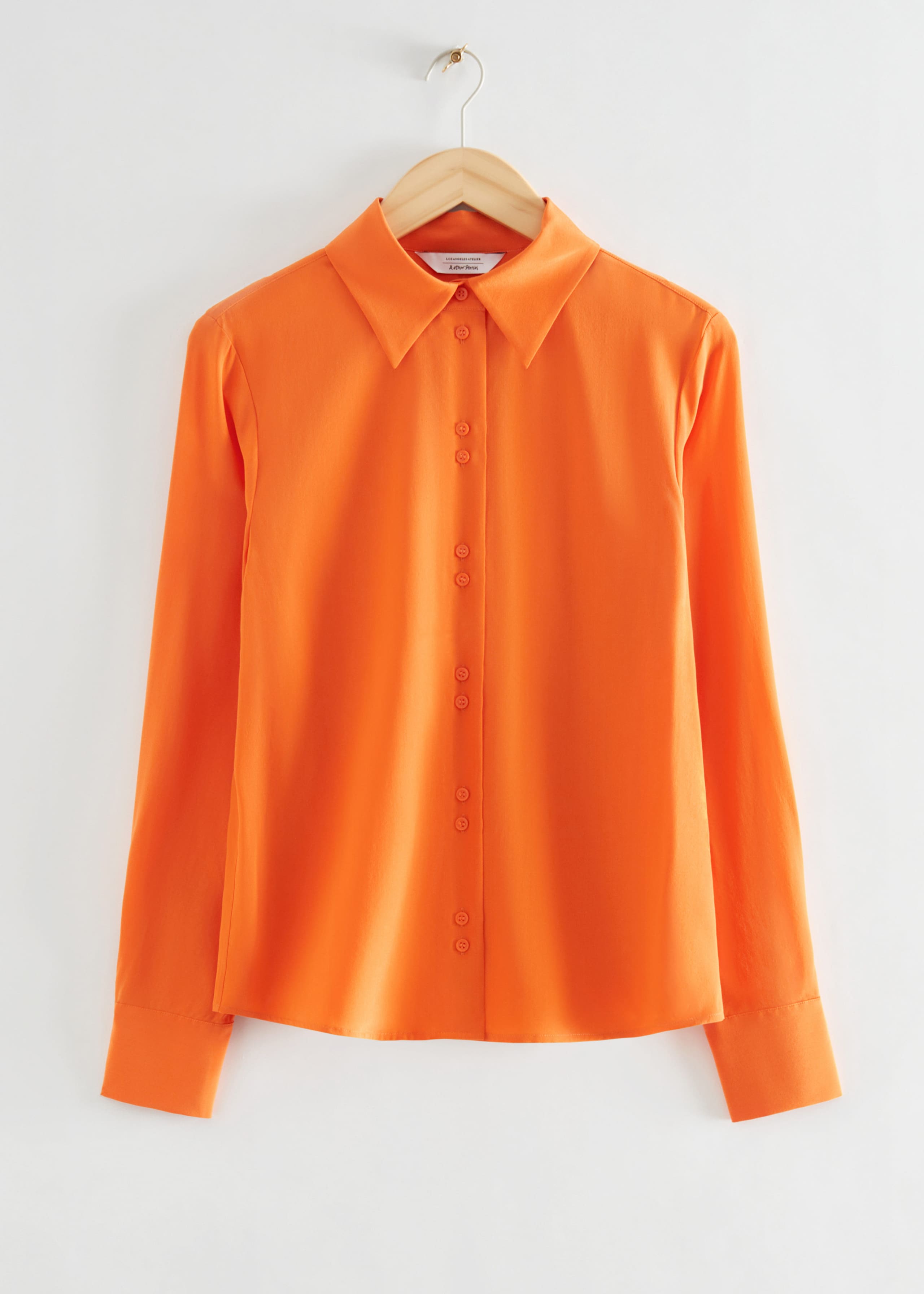 MulberrySilkButtonedBlouse - Bright Blue - Natura morta
