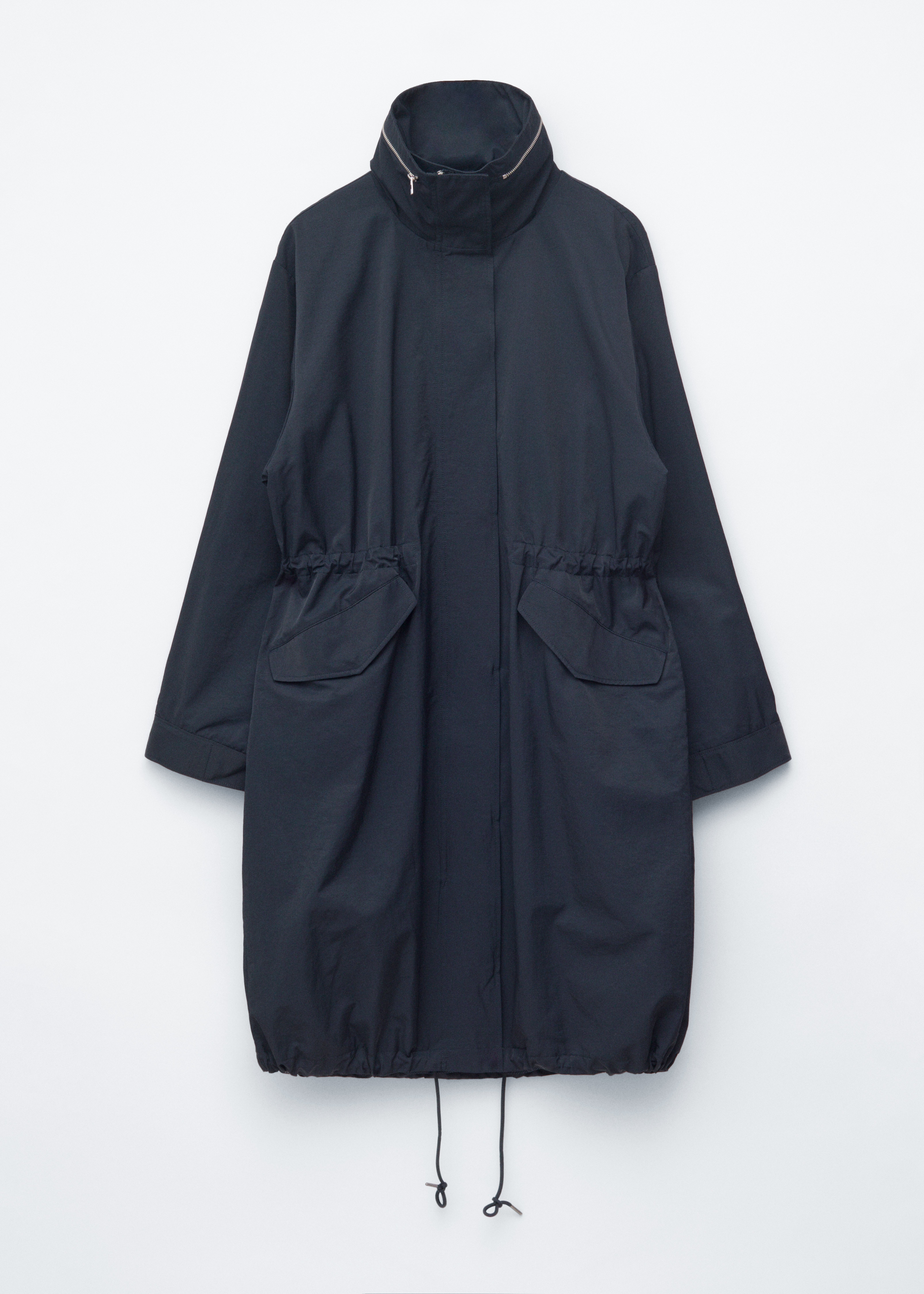 Parka met trekkoord - Donkerblauw