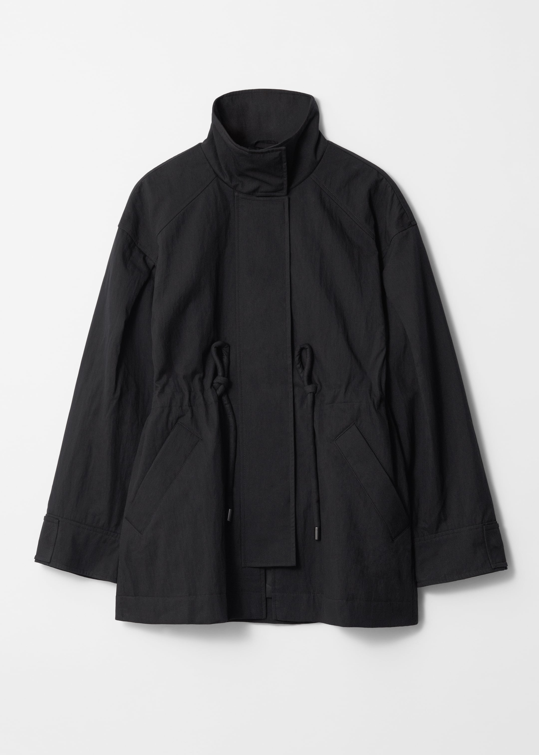 Größeres Bild ansehen: Jacke mit Kordelzug in der Taille - Schwarz - Ladies | H&M DE 1