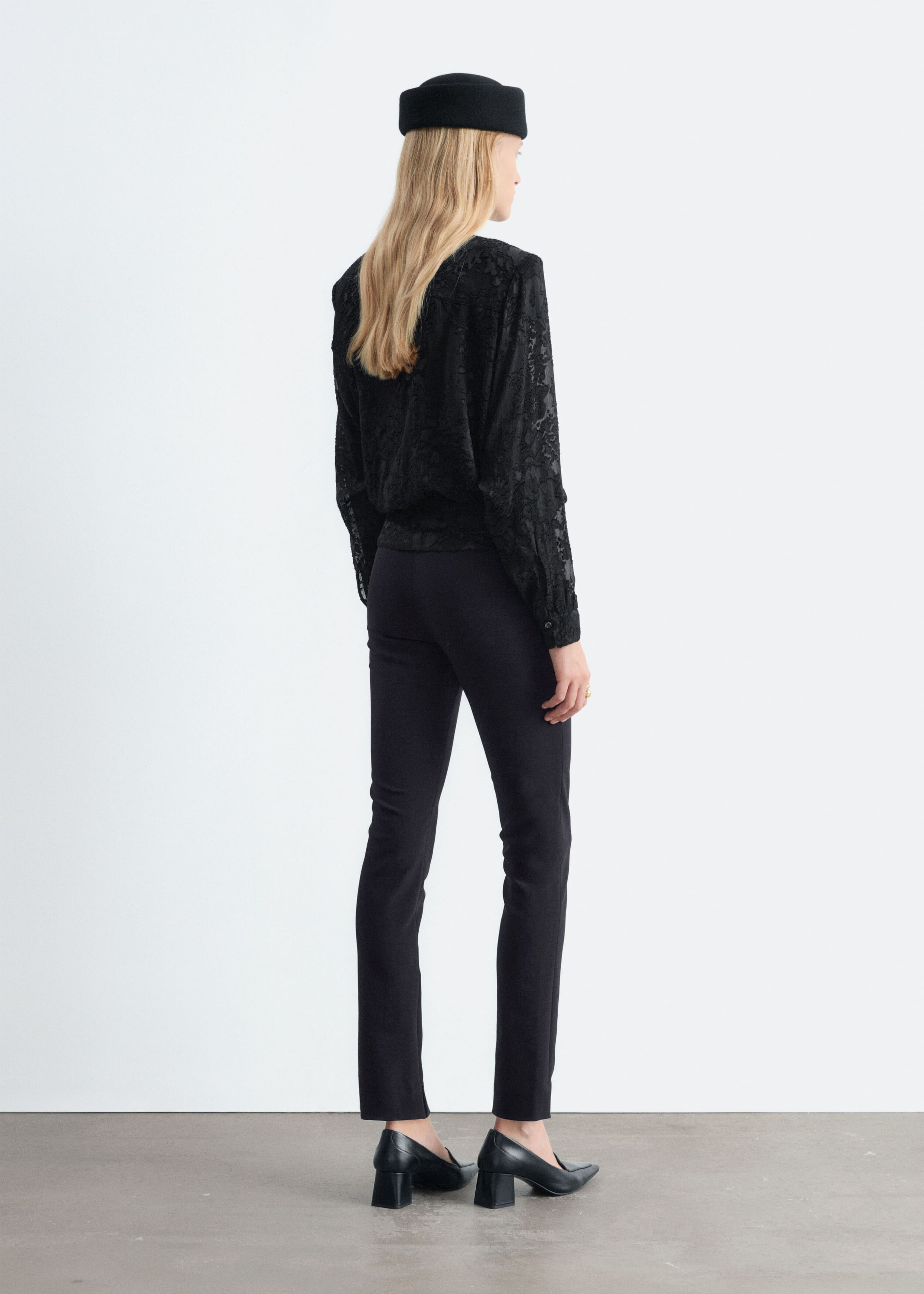 Silk-Blend Chiffon Blouse - Black - Lookbook