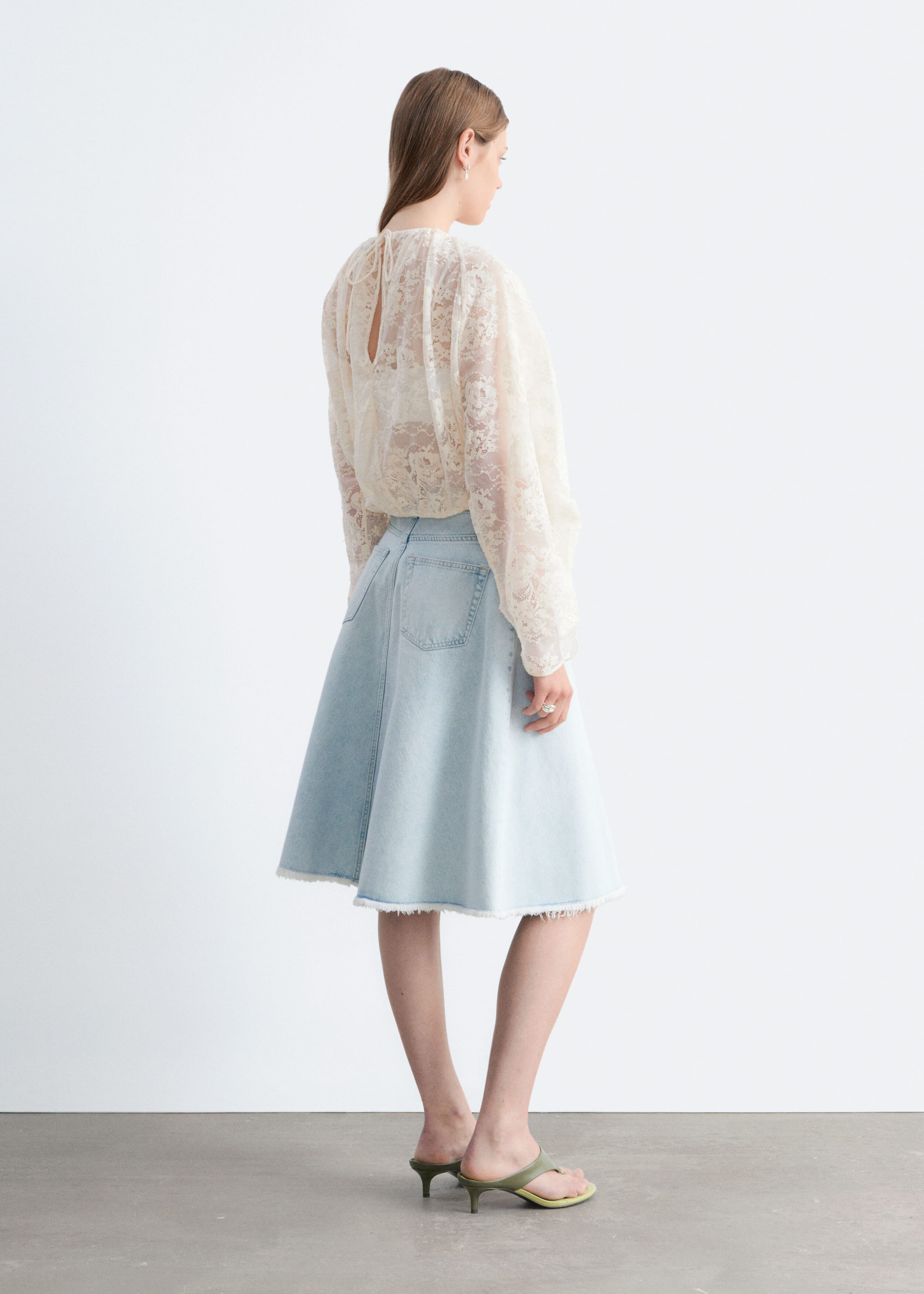 Image of Gathered Lace Blouse
