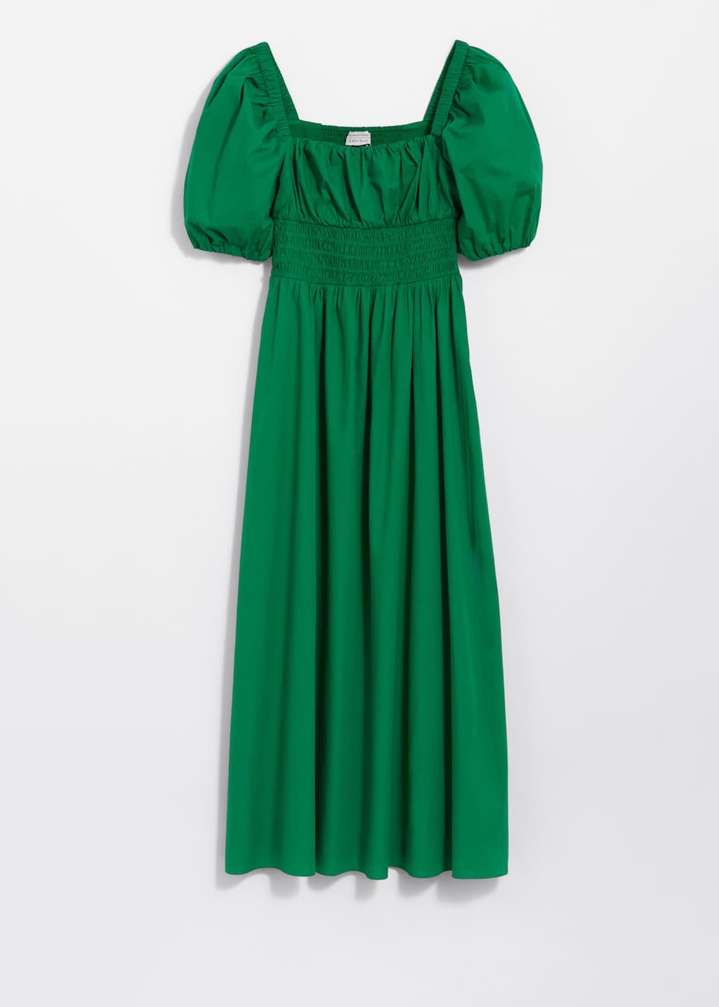 Image of Puff-Sleeve Midi Dress