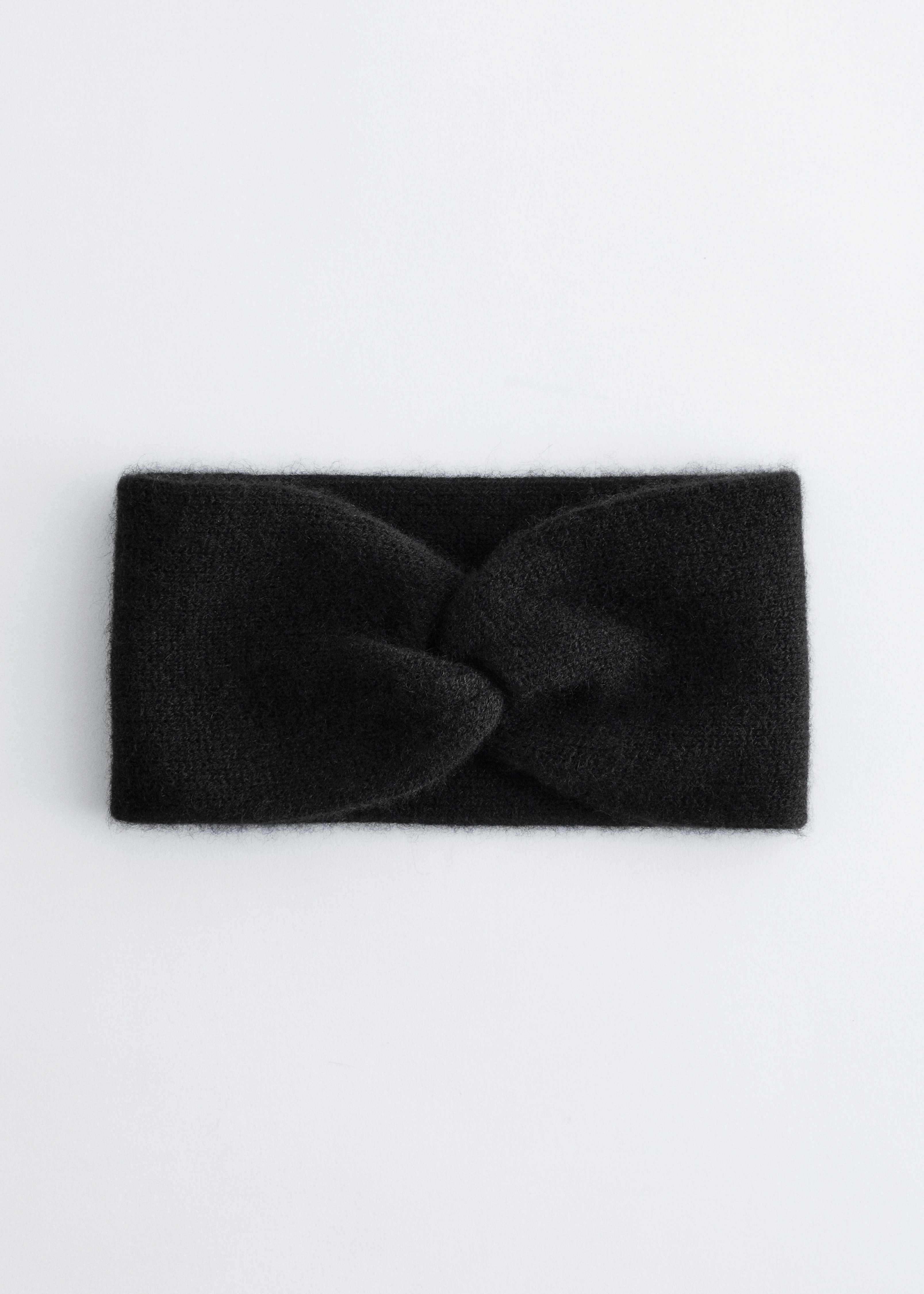 Twist-Front Cashmere Headband - Preto/Bege/Branco