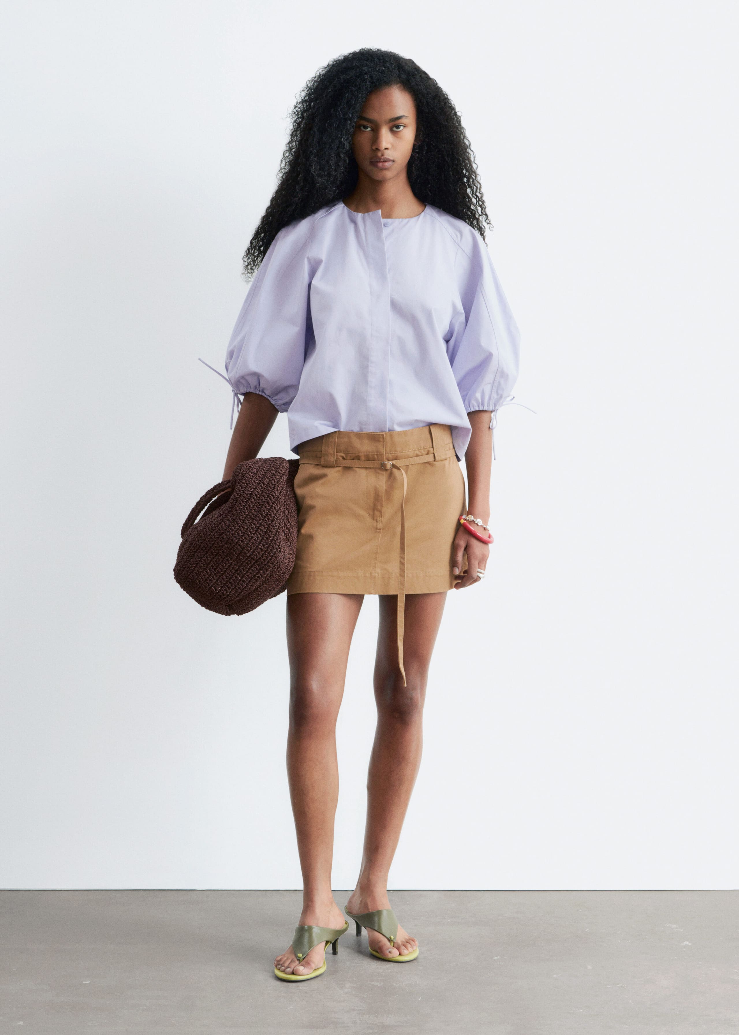 Image of Bluse aus Baumwolle mit voluminösen Ärmeln