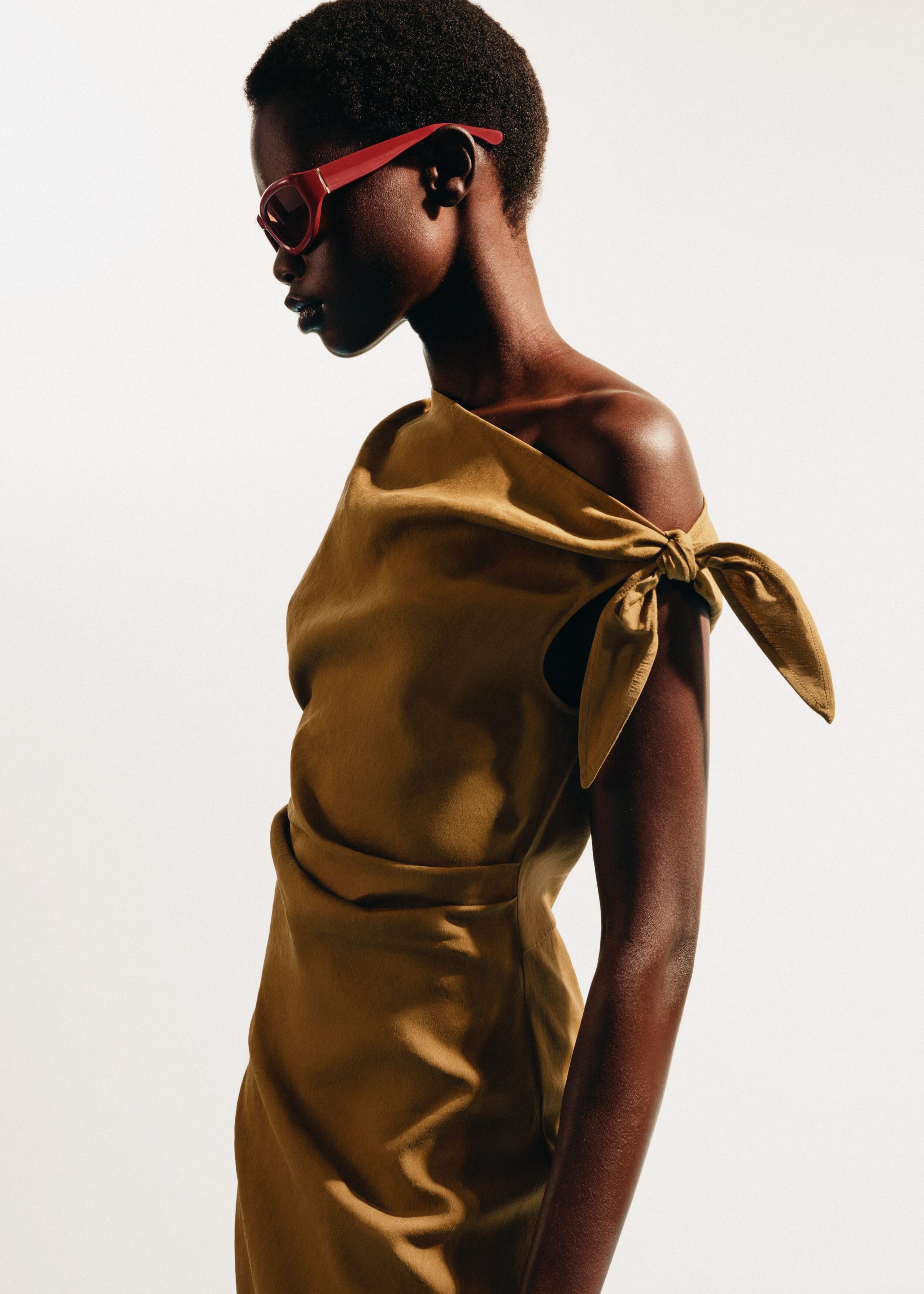Asymmetric Midi Dress - Brown - Still Life