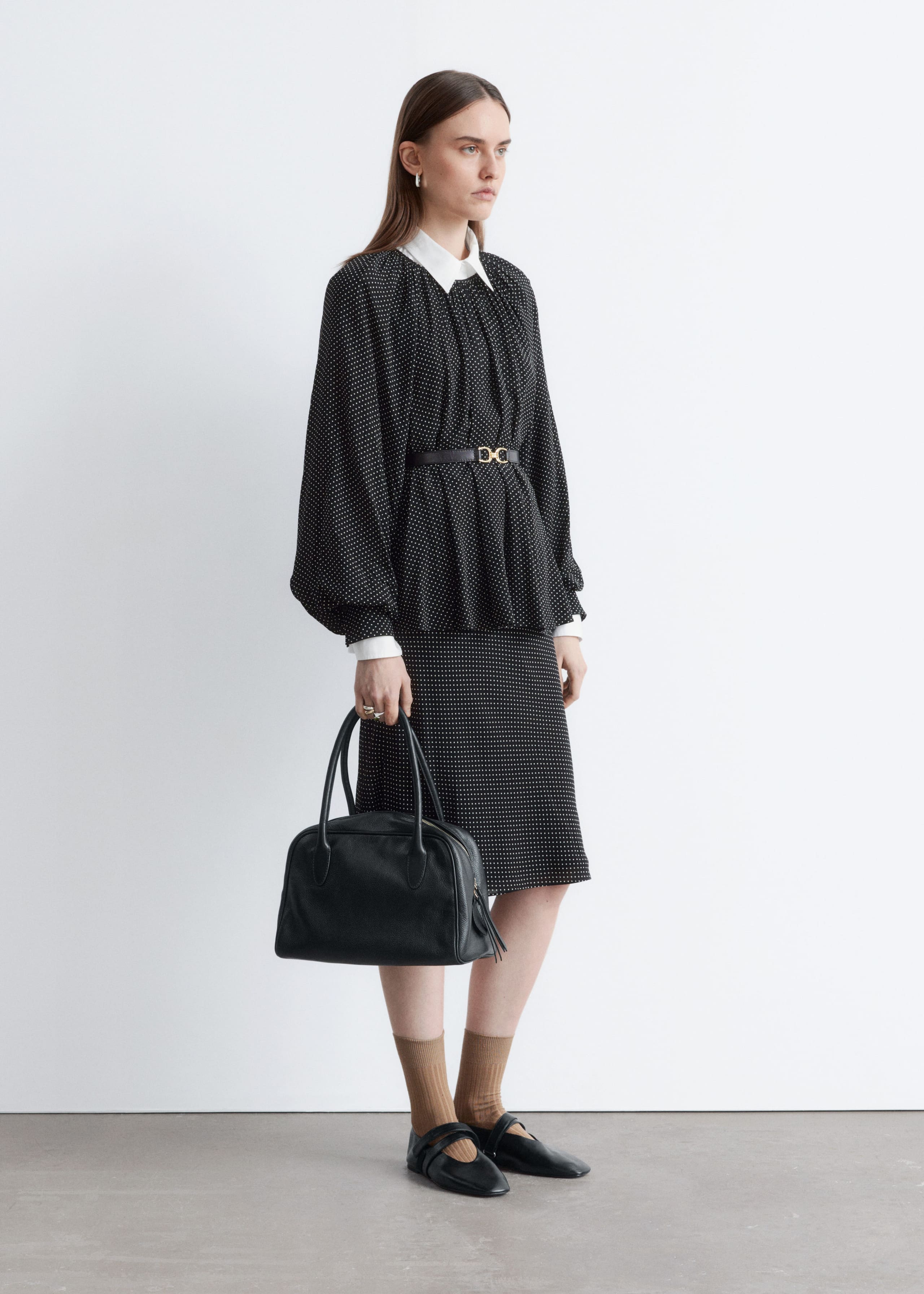 Image of Balloon-Sleeve Blouse