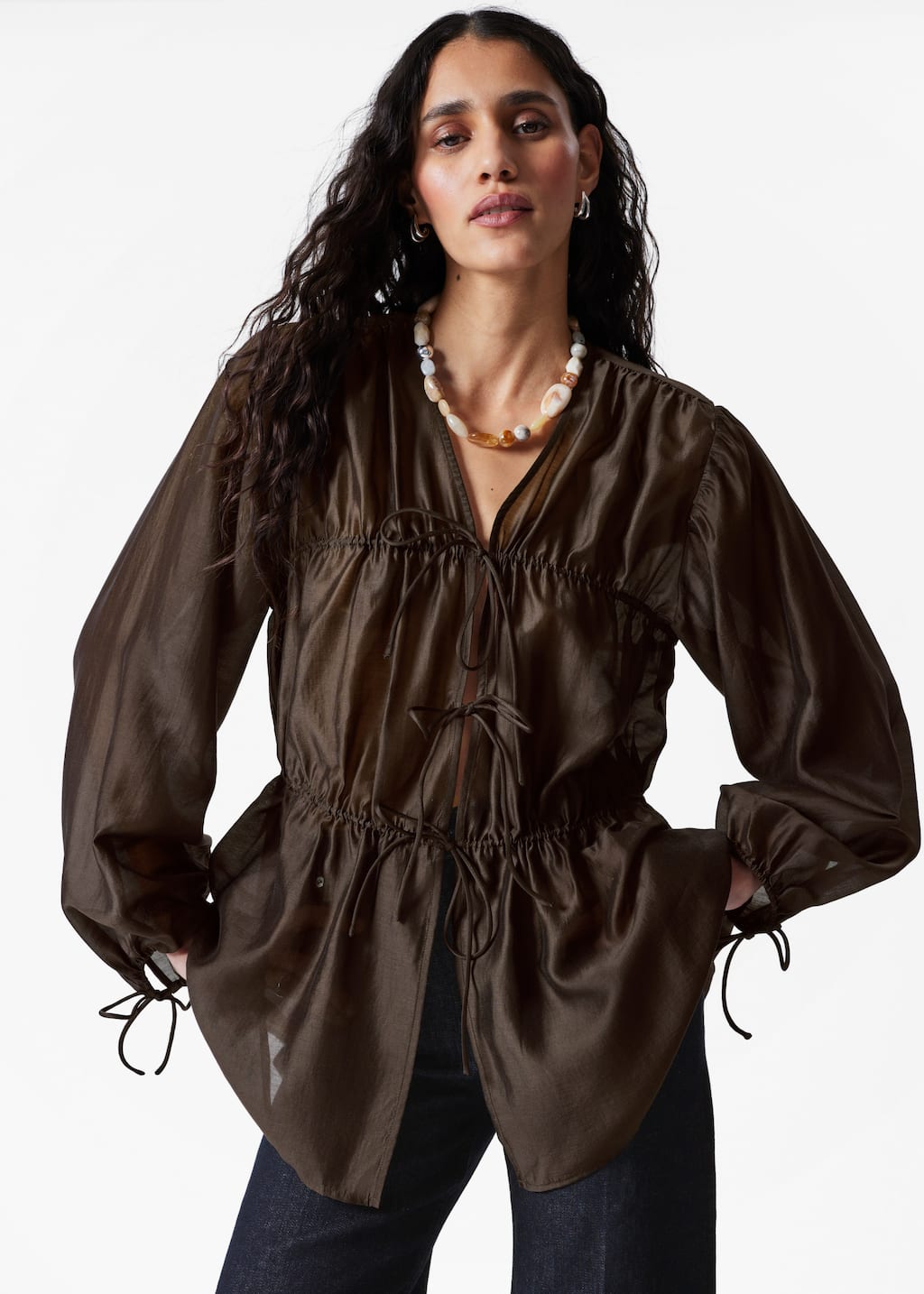 Image of Blusa con ruche e coulisse