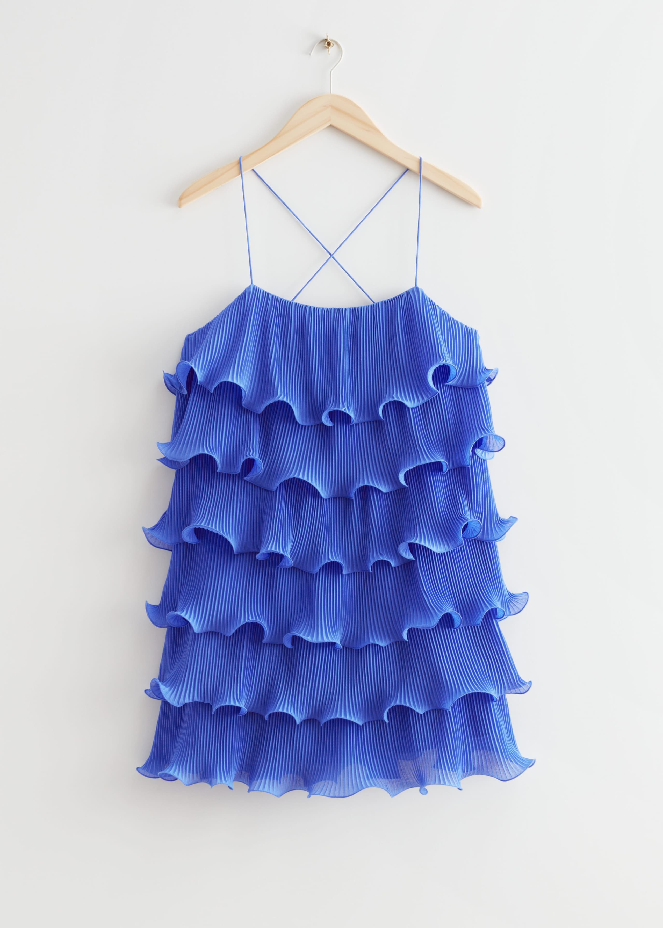 Strappy Ruffle Mini Dress - Blue - Still Life