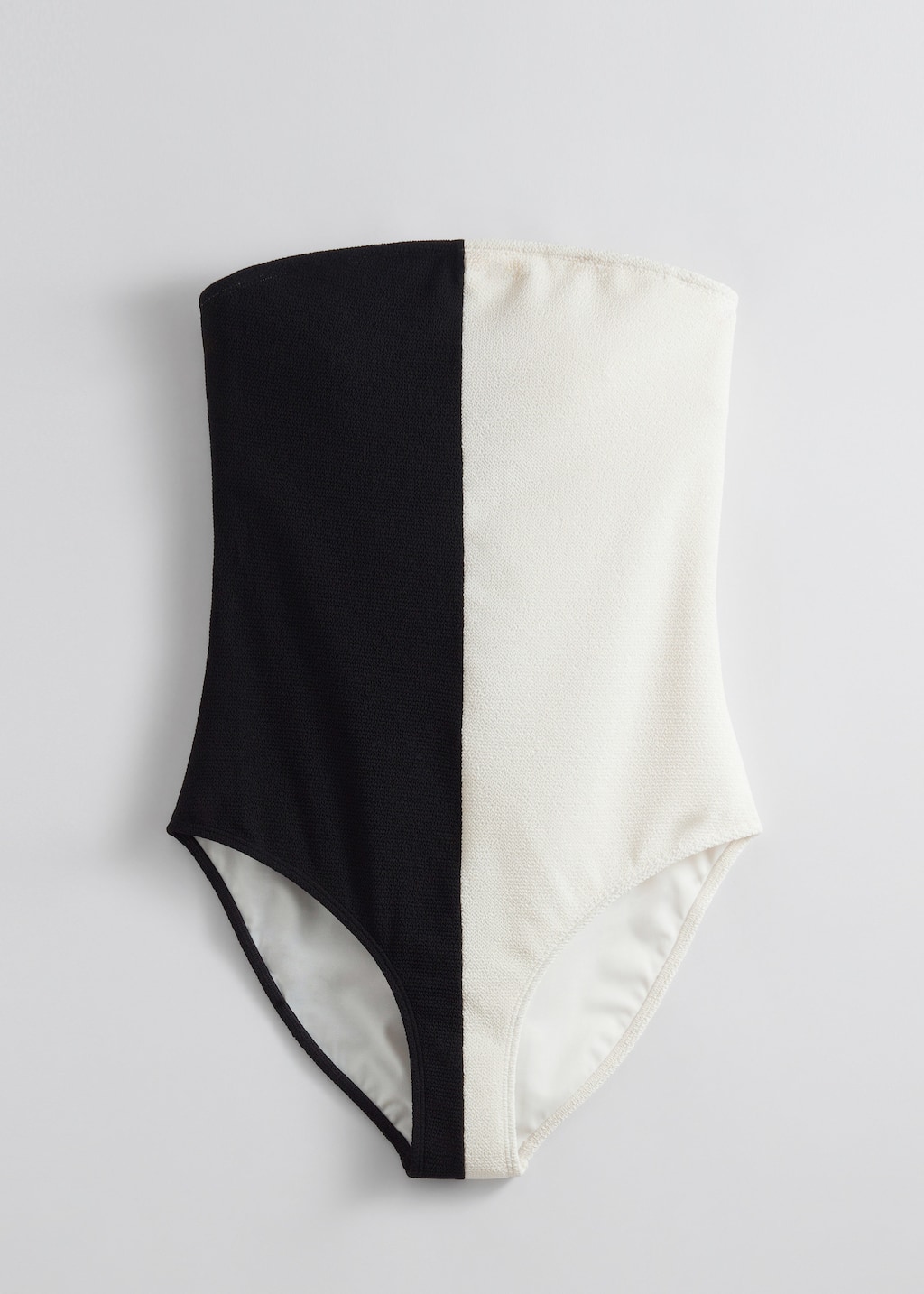 Two-Tone Bandeau Swimsuit - Black/White - Still Life