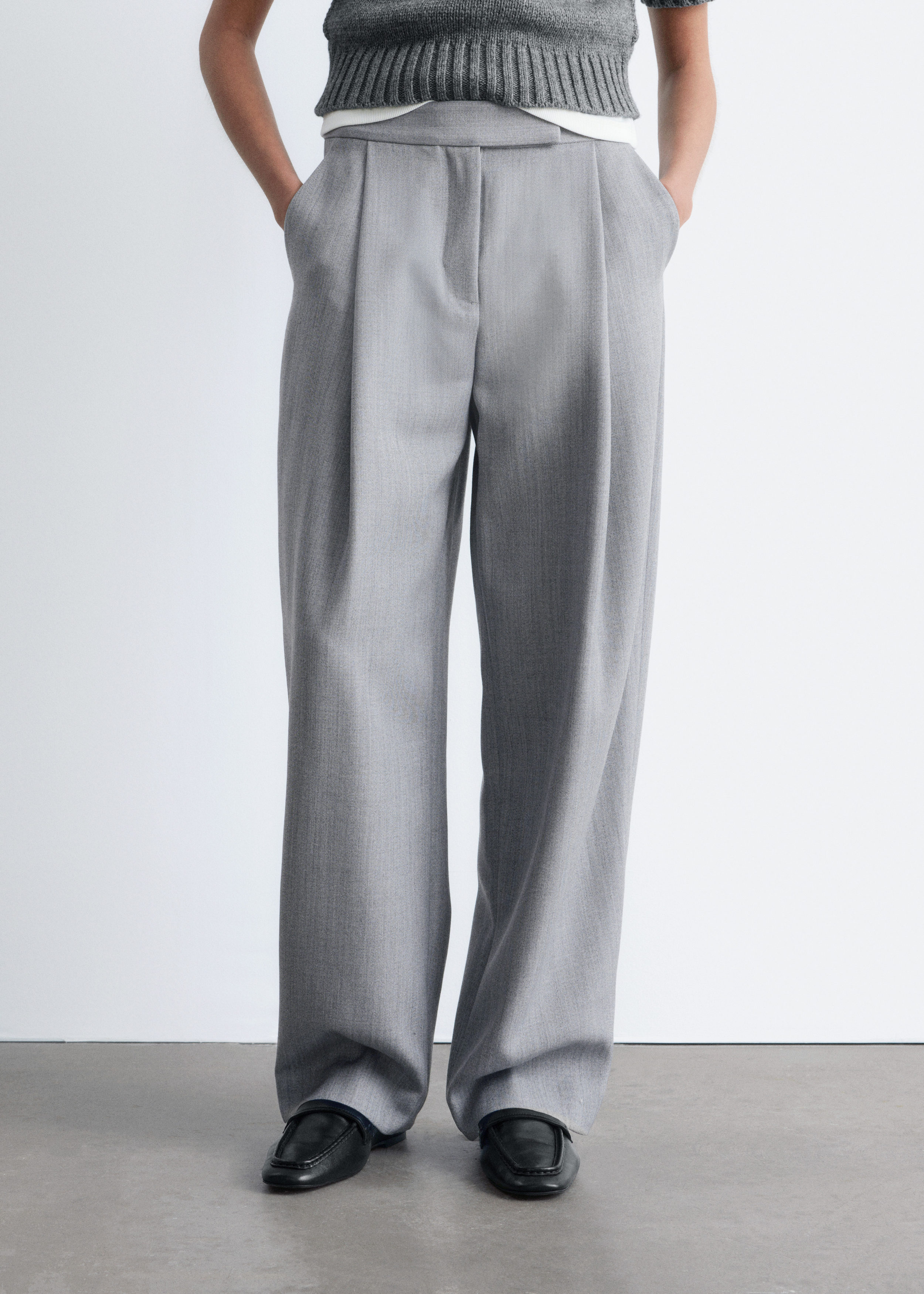 パンツ Nullus WOOL BLEND TAILORED TROUSERS Wool-Blend Tailored Trousers - Grey Melange - & Other Stories US