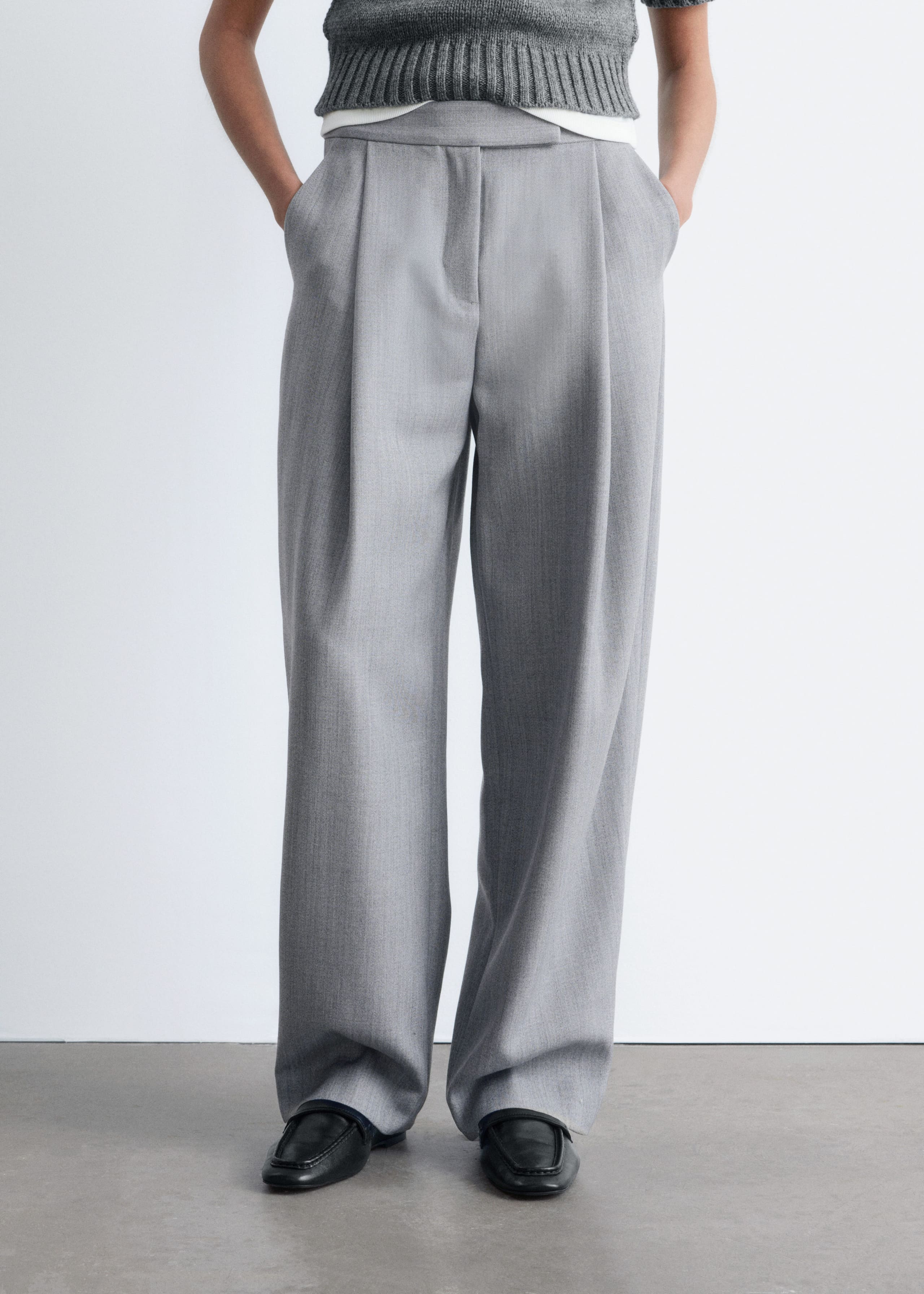 Image of Wool-Blend Tailored Trousers