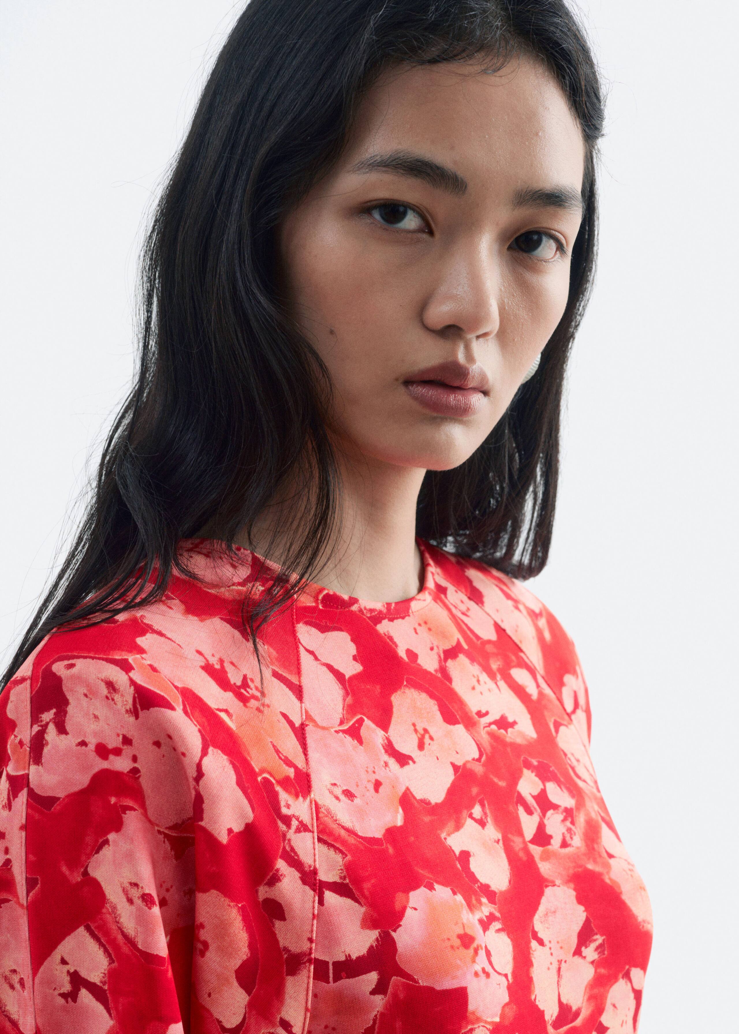 Ruched Mini Dress - Red/Florals - Lookbook