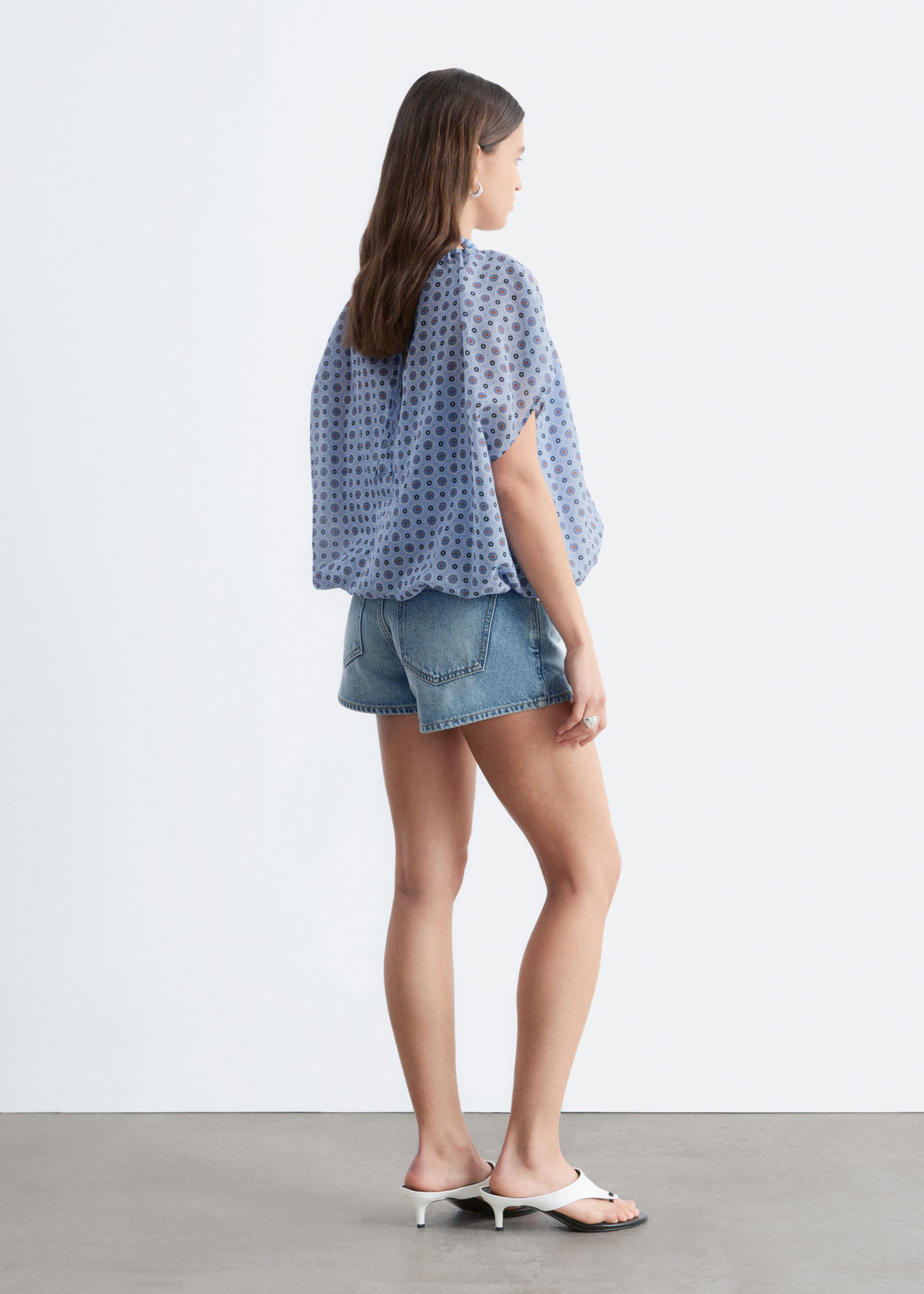 Image of Printed Balloon Blouse