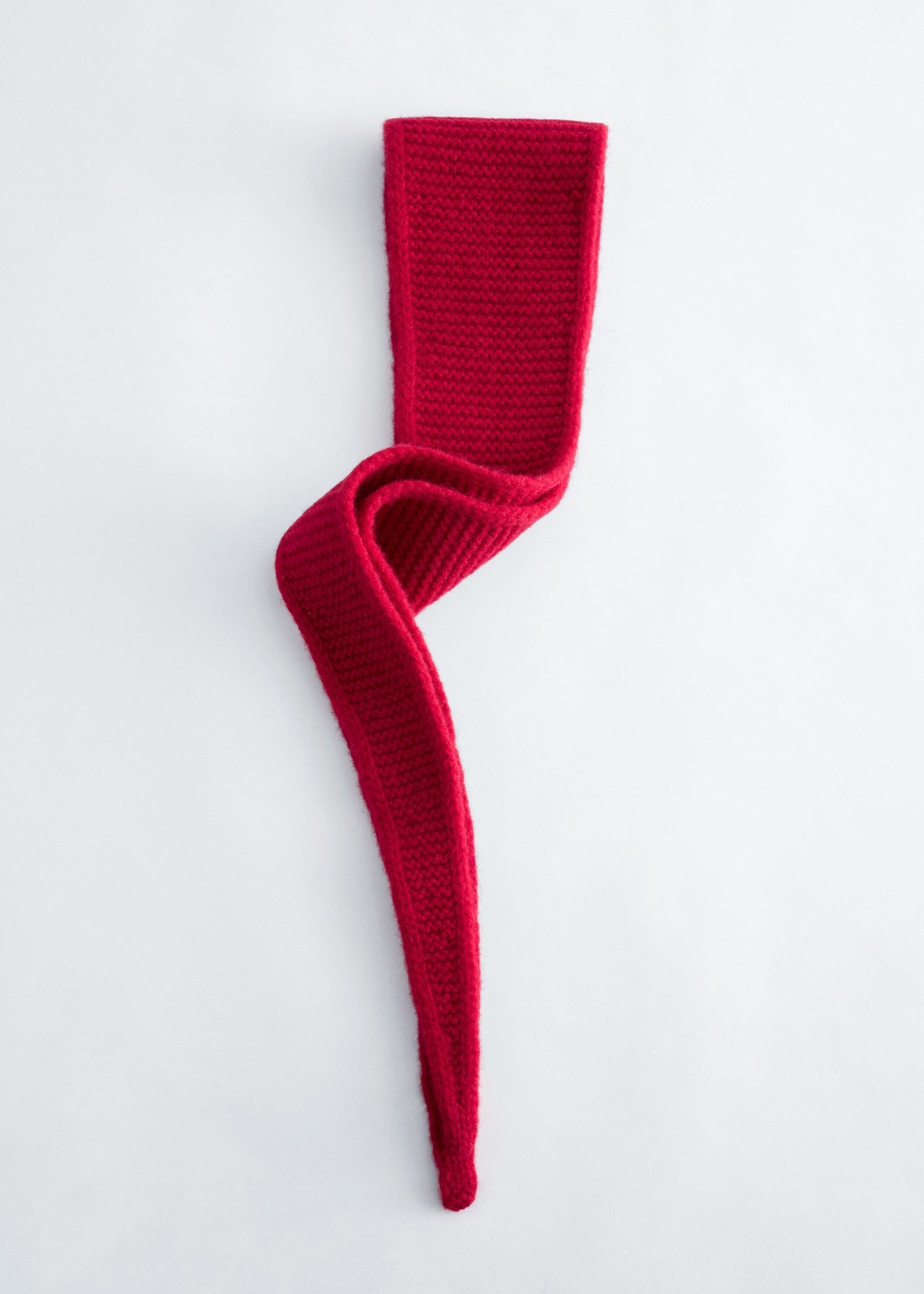 Garter Knit Wool Scarf - Green - Still Life