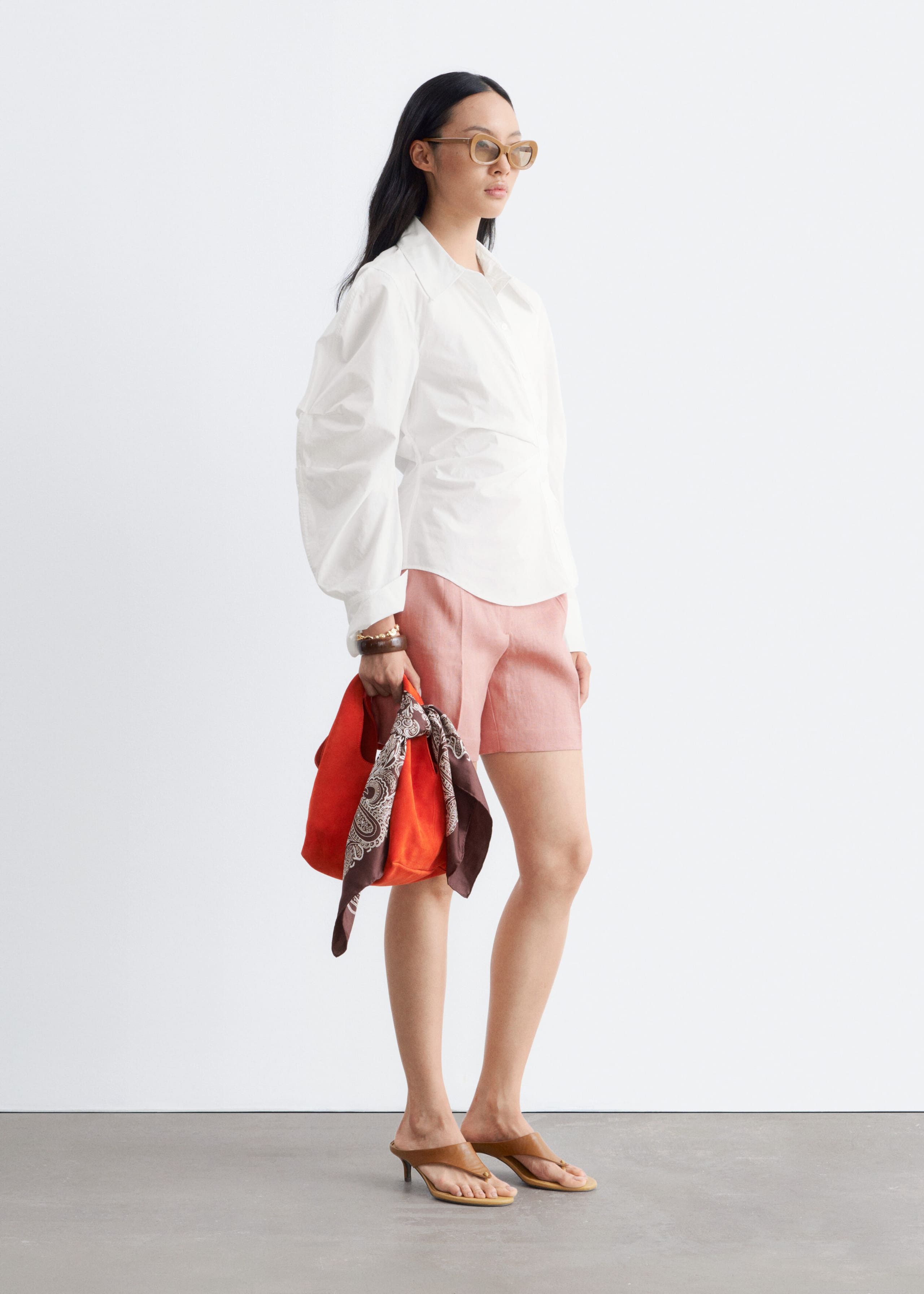 Camisa asimétrica de algodón - Blanco - Lookbook