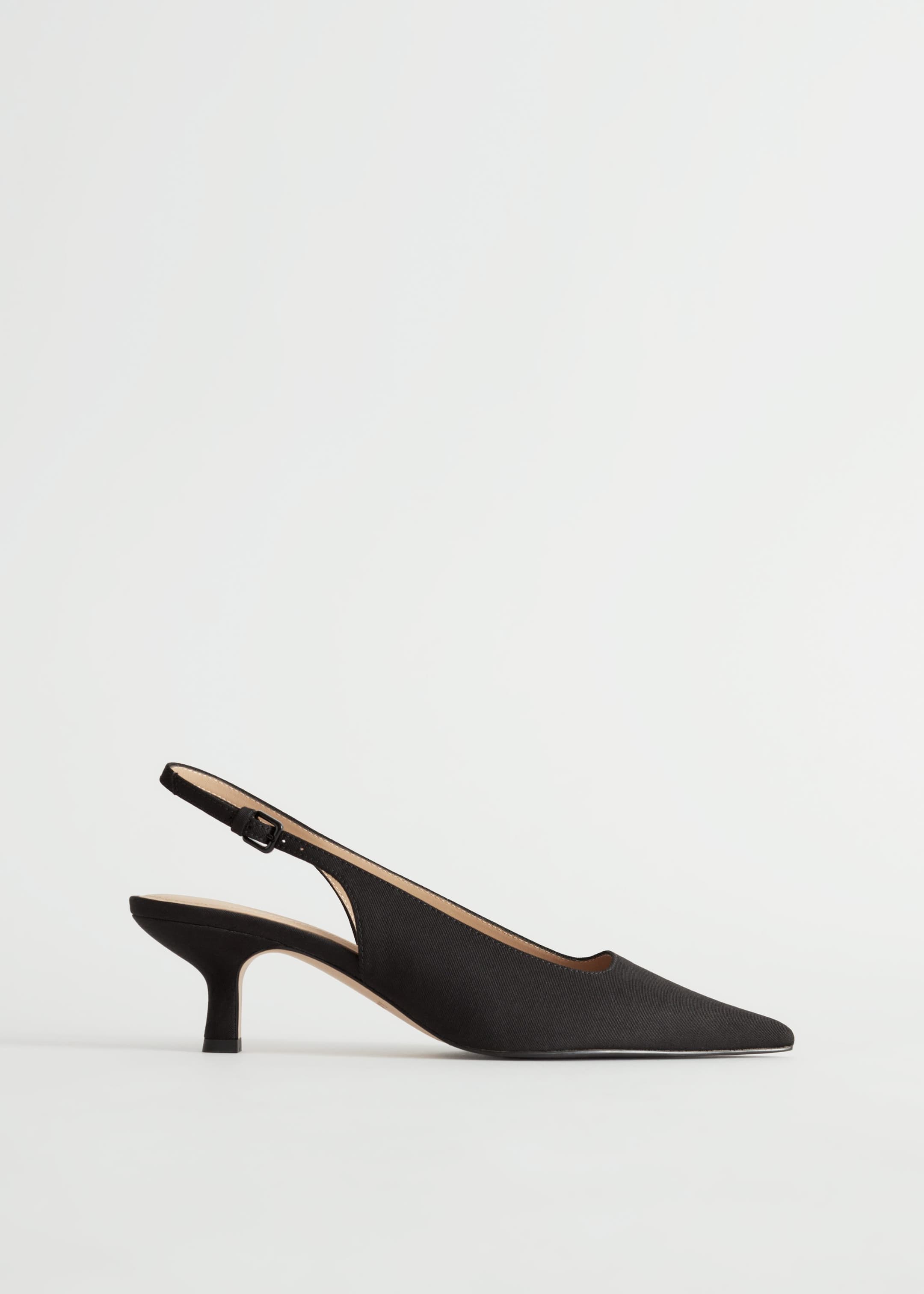 Grösseres Bild ansehen: Spitz zulaufende Pumps mit Fersenriemen - Schwarz - DAMEN | H&M CH 1