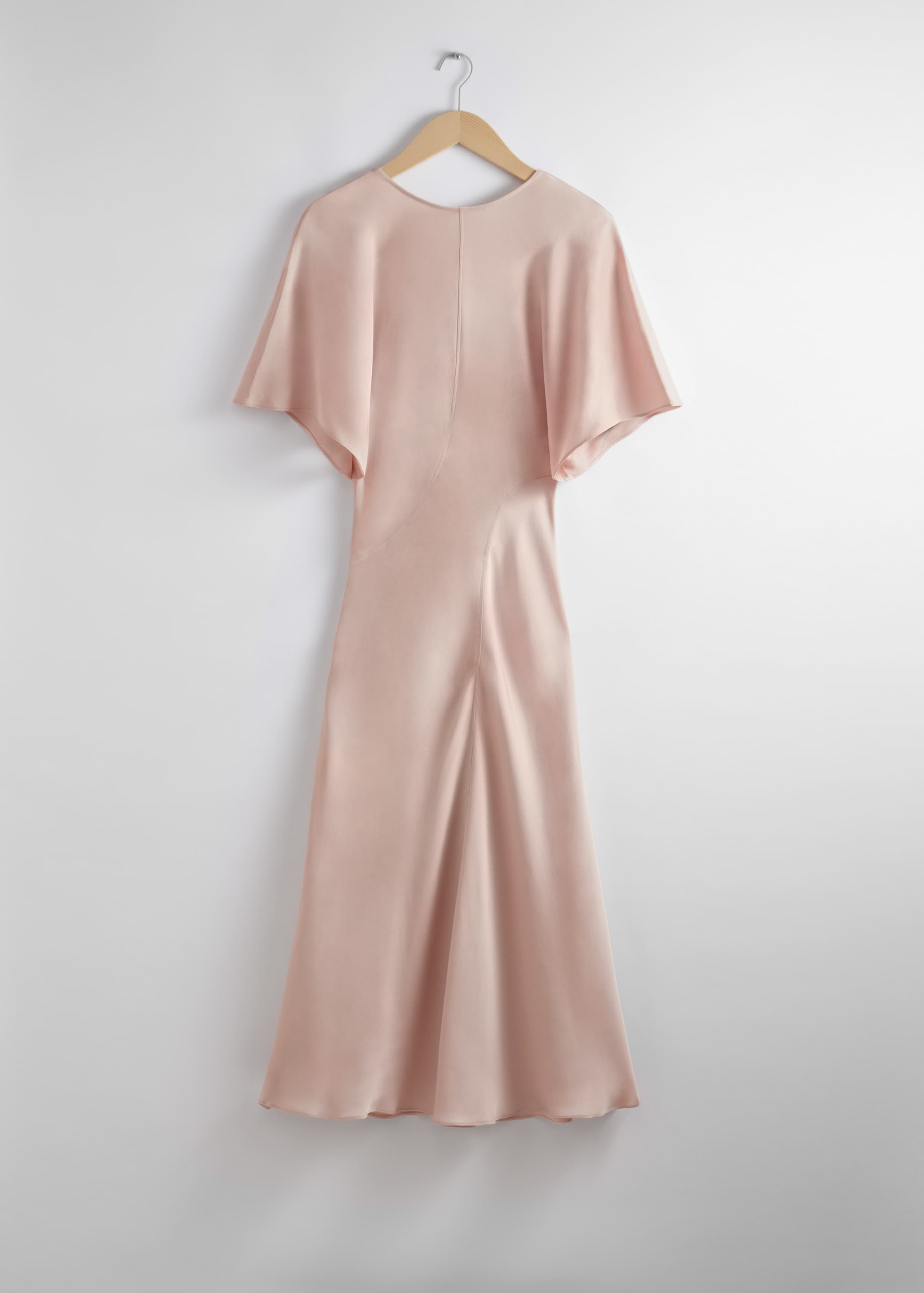 Zobacz większy obraz: Satin Midi Dress - Brzoskwiniowy - ONA | H&M PL 1