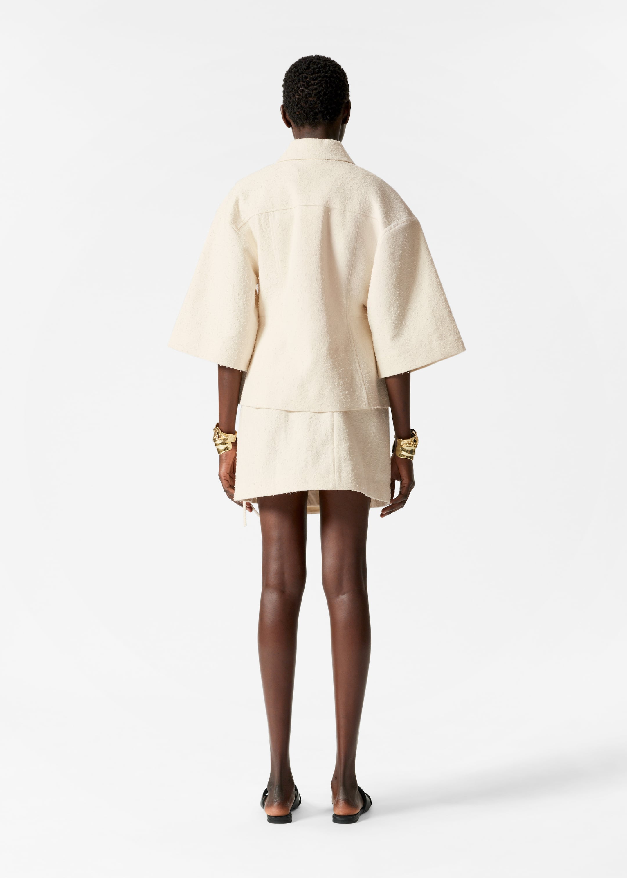 Visa större bild: Jacka med textur - Vit - DAM | H&M SE 4