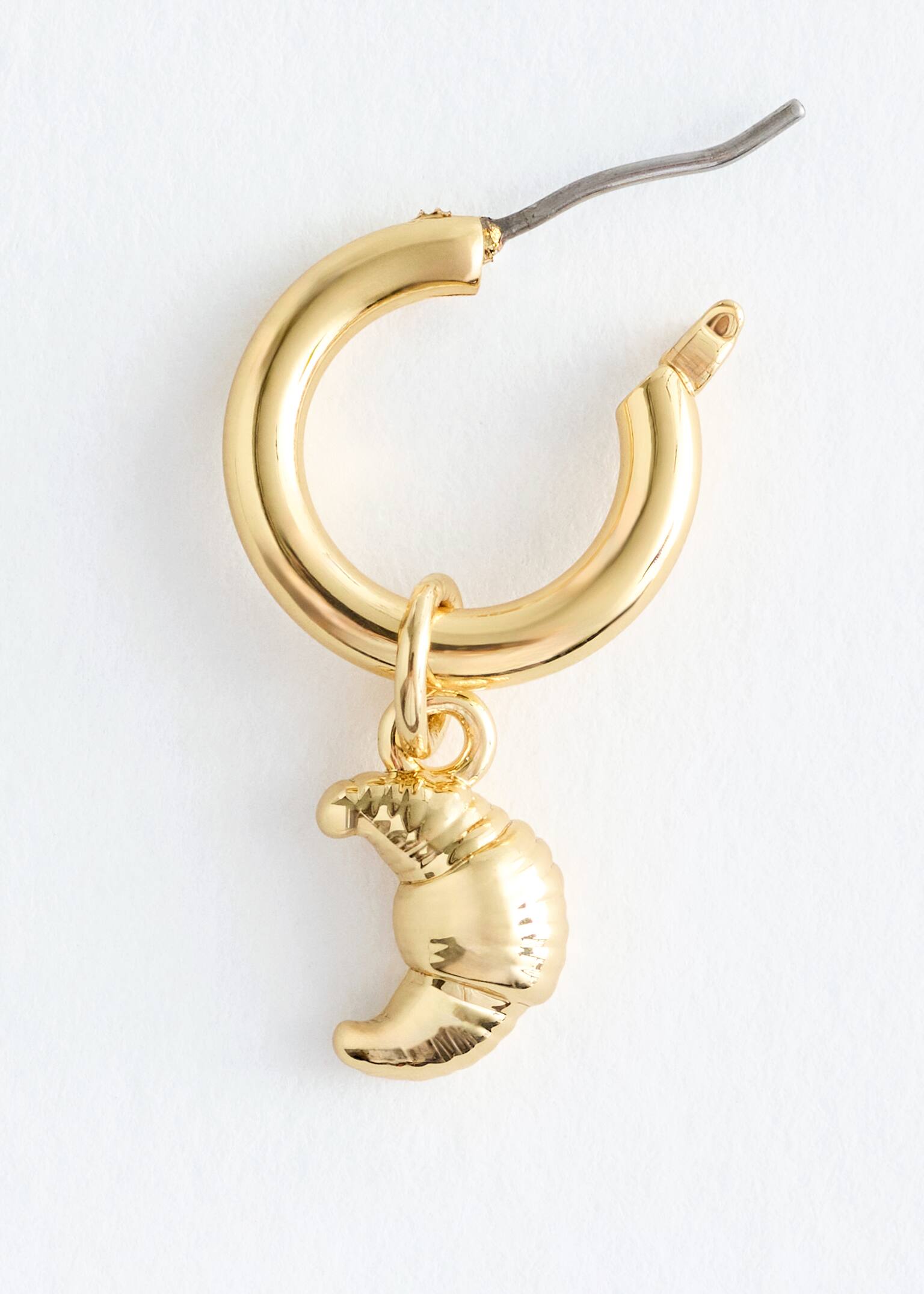 Hoop-Ohrringe mit Anhängern - Gold - 3