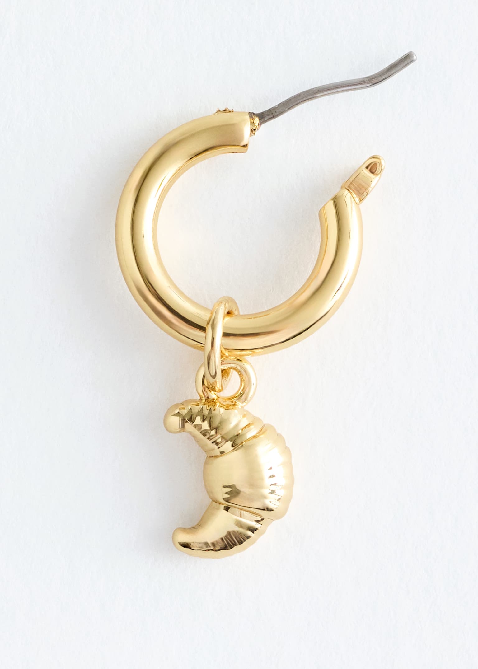 Pendant Hoop Earrings - Gold - 3