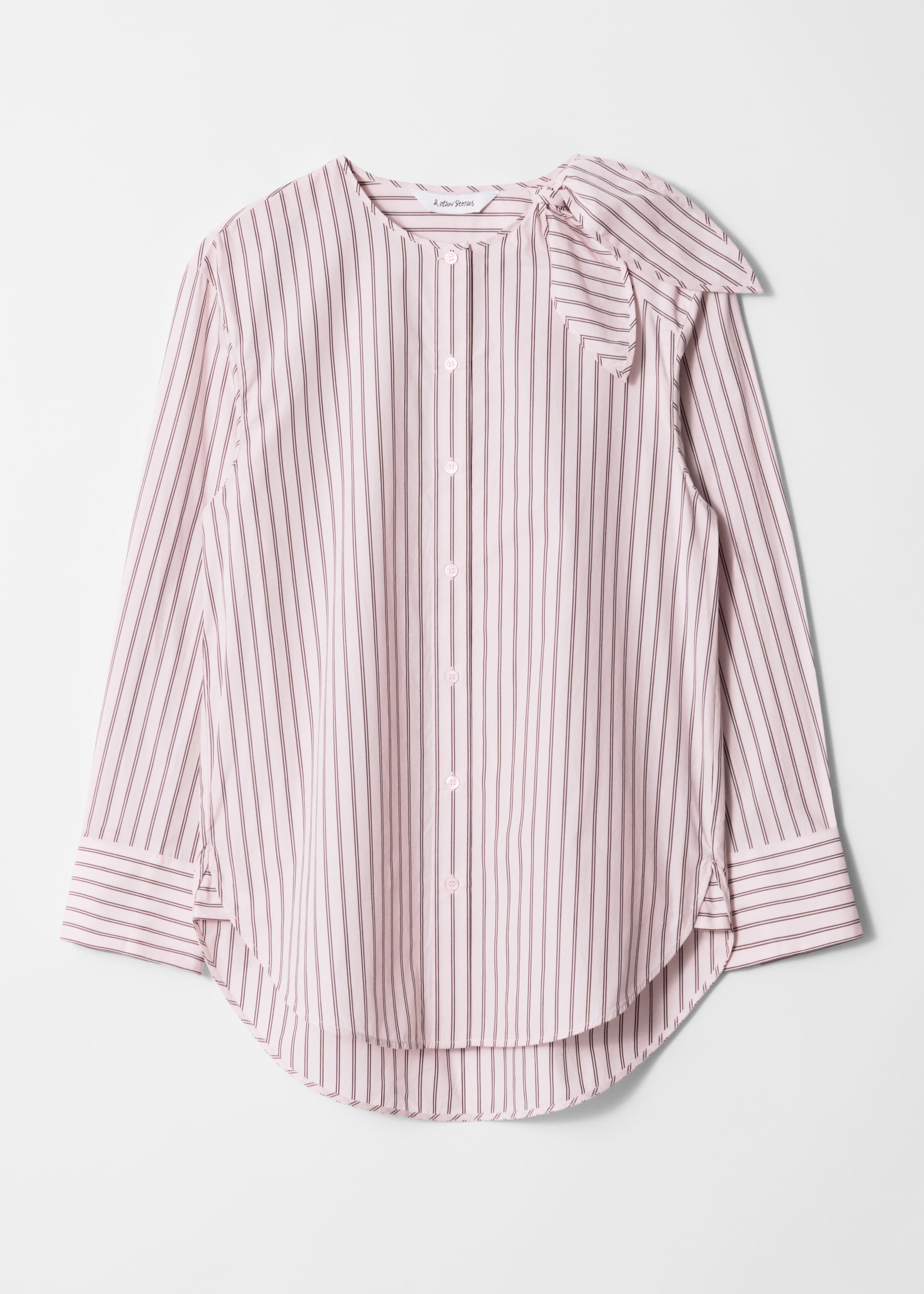 Vezi imaginea mai mare: Cămașă cu detaliu nod - Dungi bej - FEMEI | H&M RO 1