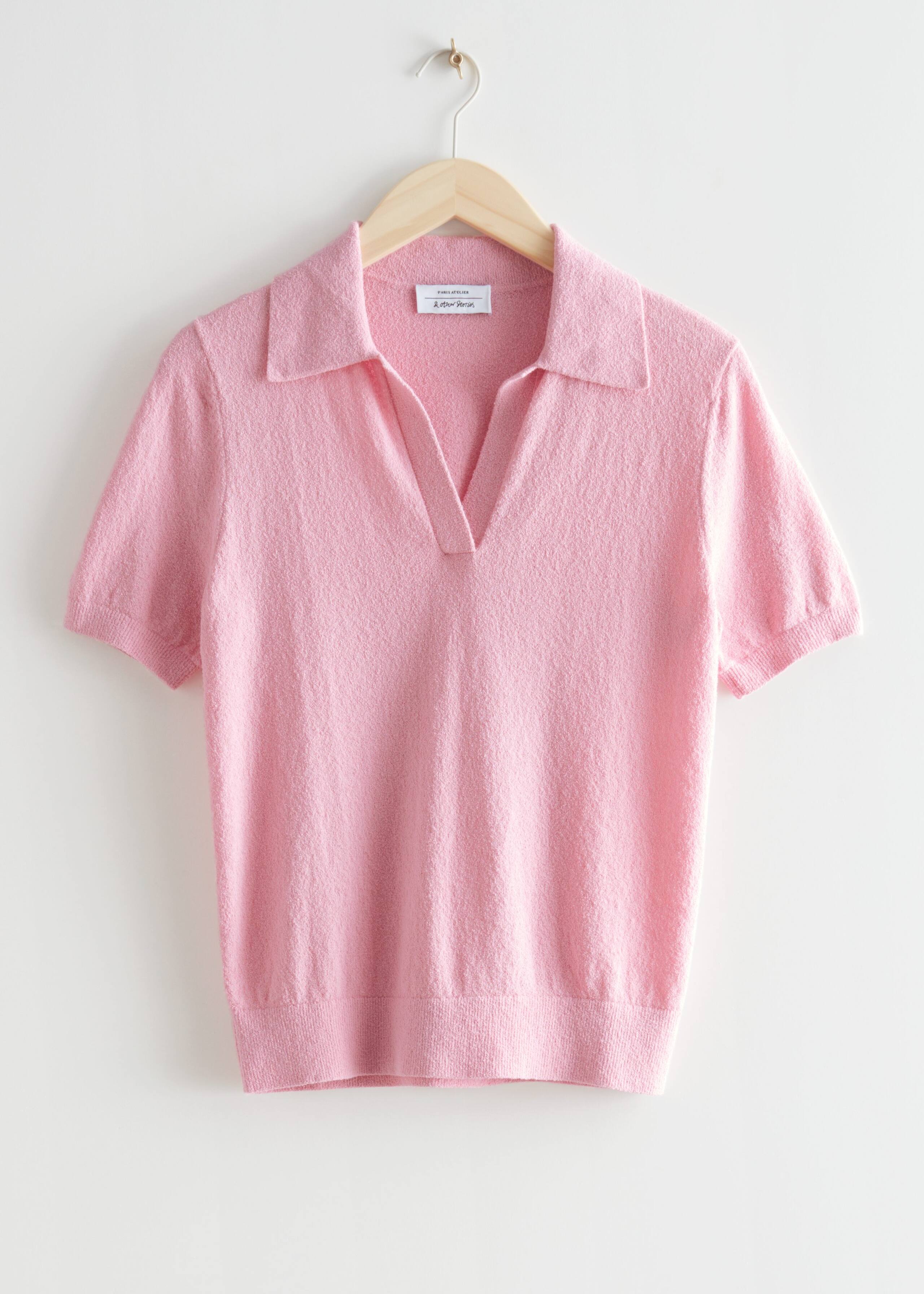 Collared Knit Top - Navy Stripes - Natura morta