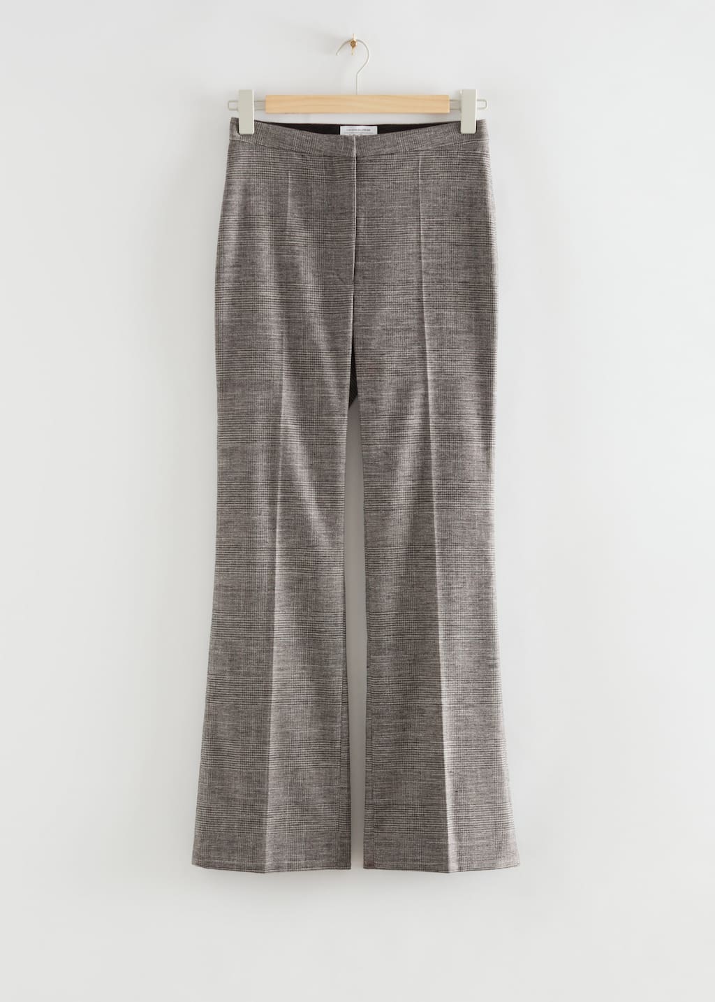 High Waist Wool Flared Trousers - Grey - Still Life