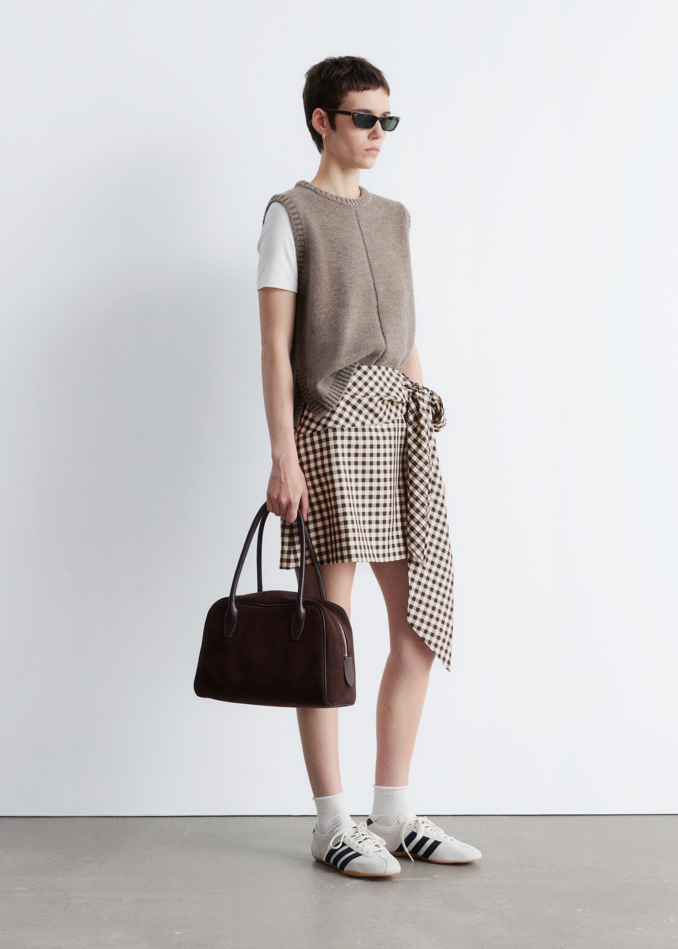 Grösseres Bild ansehen: Karierter Minirock - Braun/Vichy-Karomuster - DAMEN | H&M CH 1