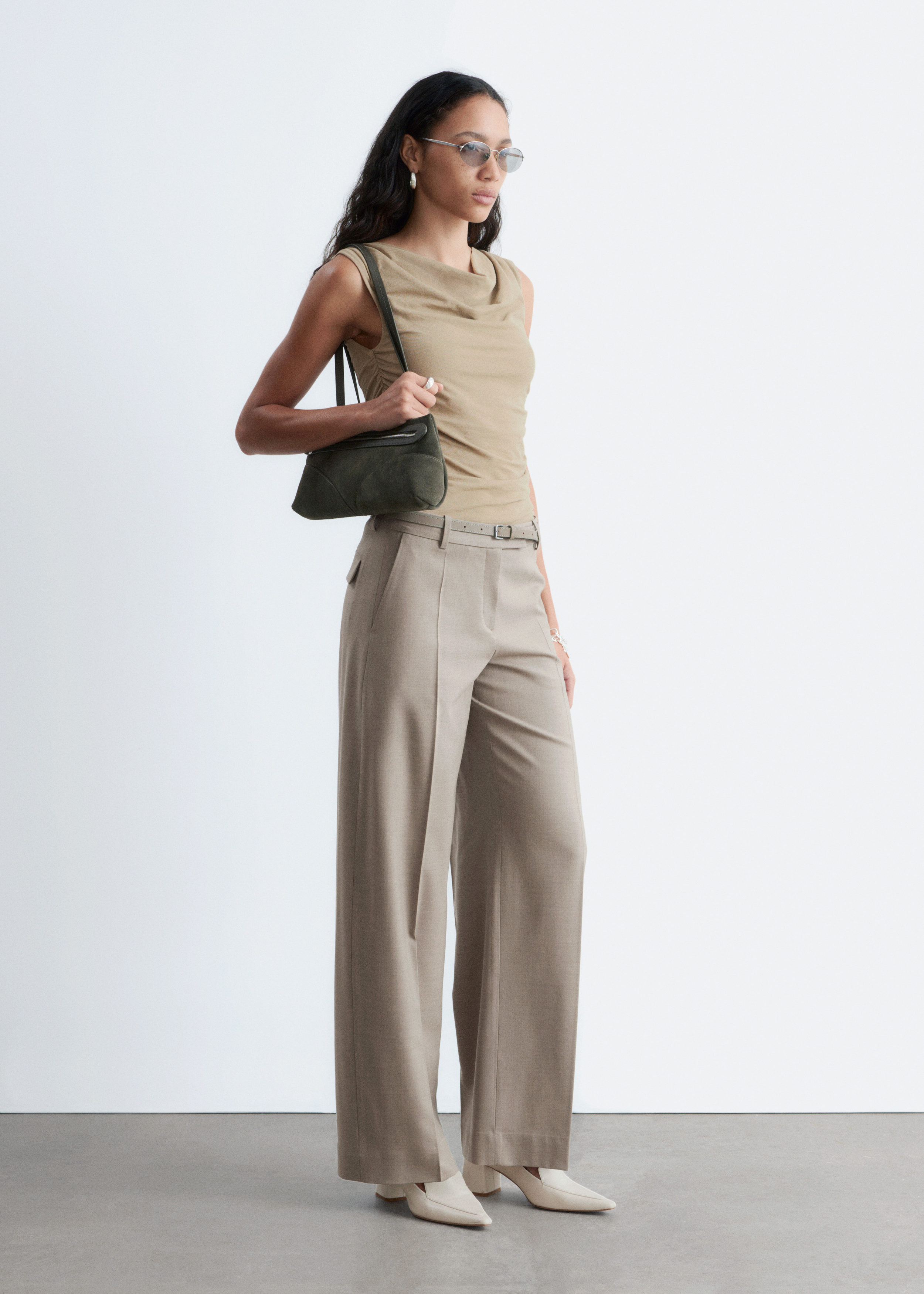 Draped Cowl-Neck Top - Beige - Tops - & Other Stories GG