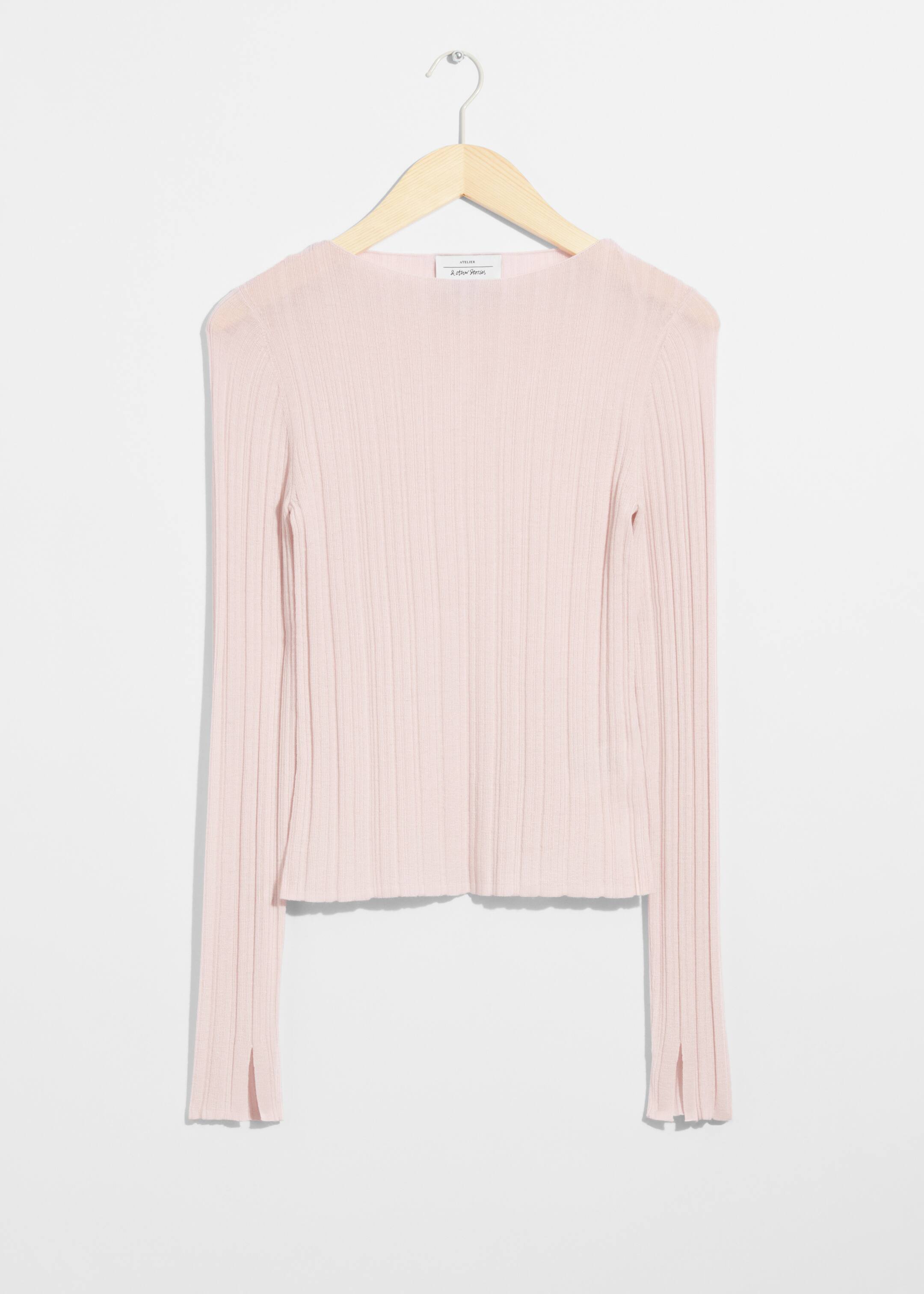 View larger image: Sheer Merino Top - Pink - Ladies | H&M GB 1