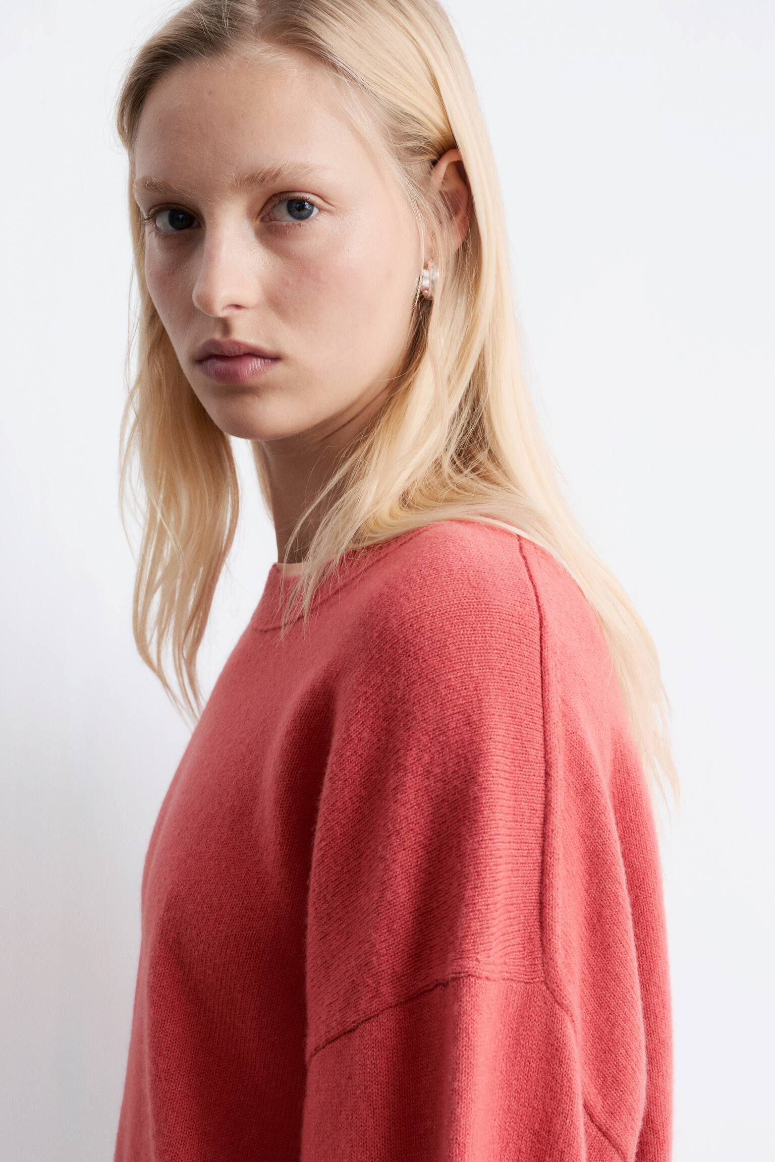 Oversized-Strickpullover - Rot/Navyblau/Grau meliert/Helltürkis - 5