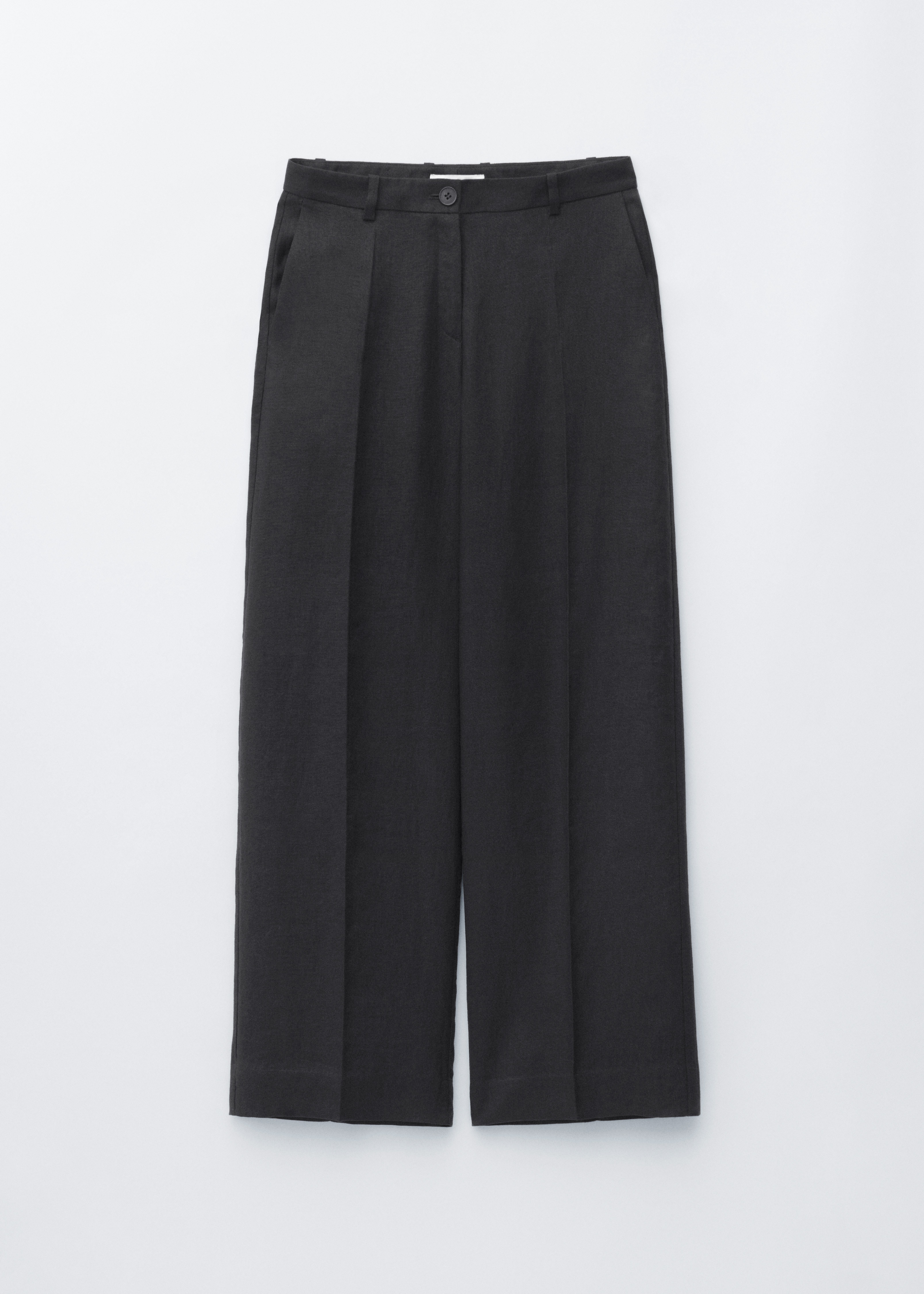 Calças de linho à medida - Preto/Castanho escuro/Bege