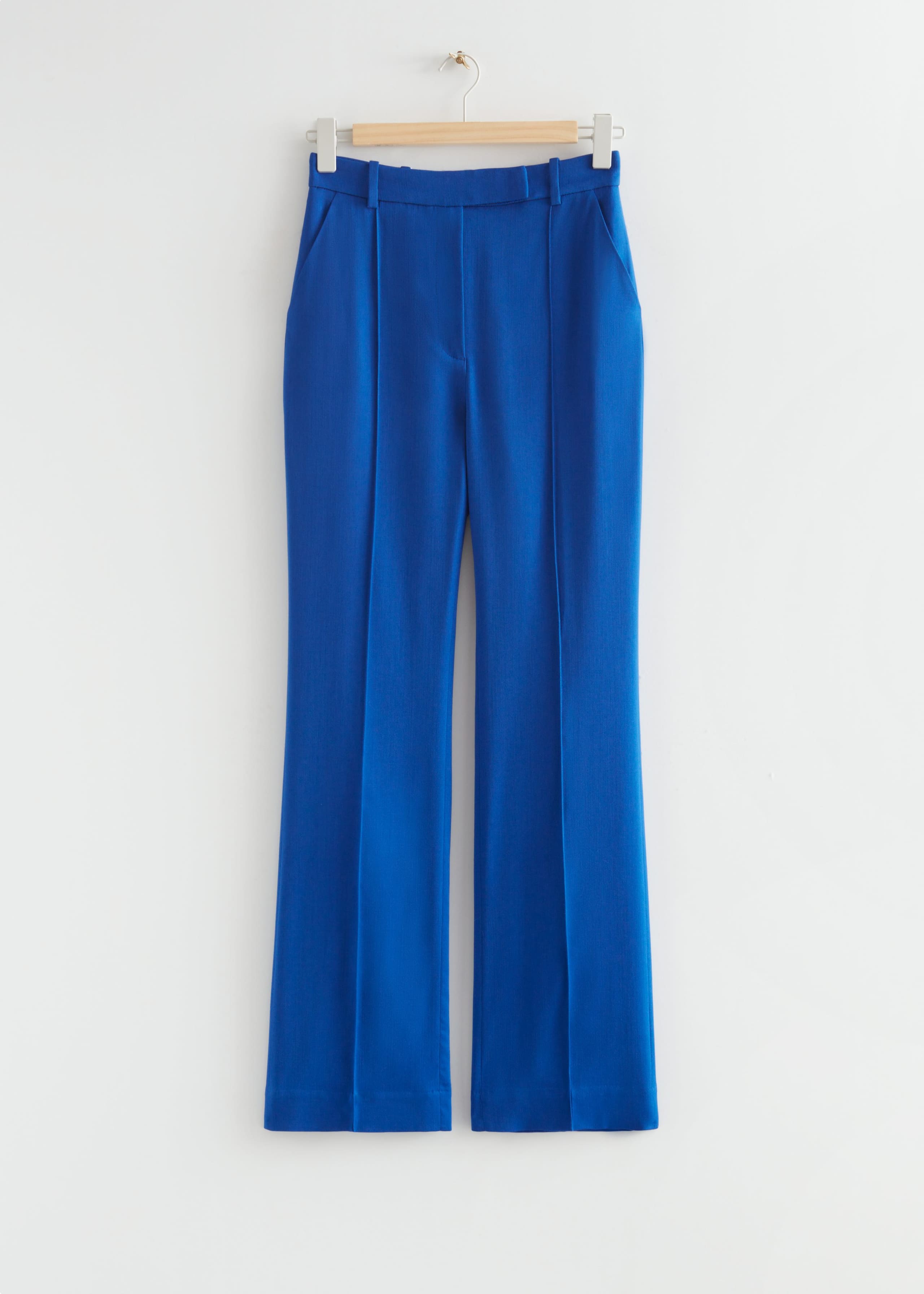 Kick Flare Wool Trousers - Bright Blue - Still Life