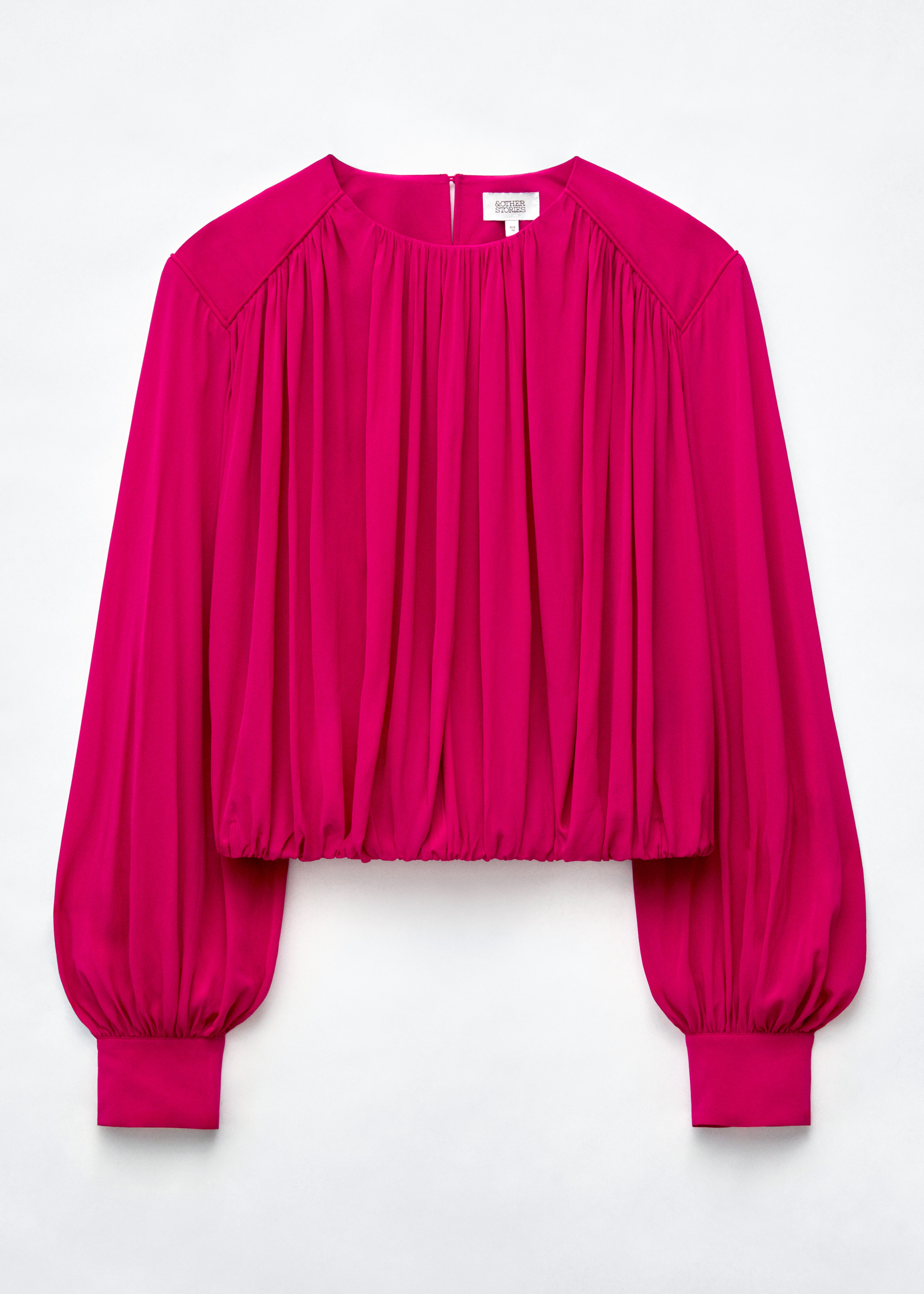 Blouse froncée - Rose/Noir/Pois blancs