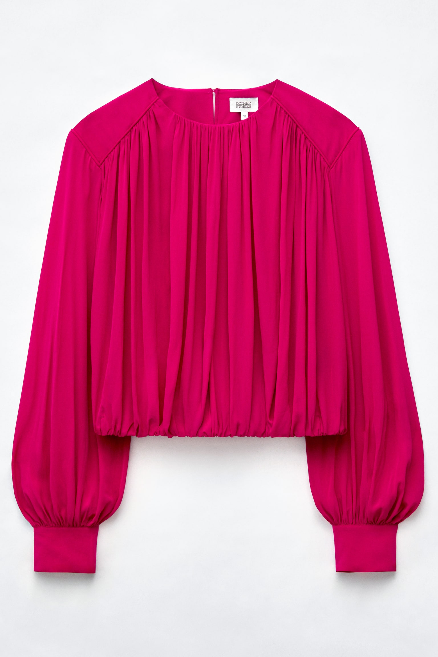 Blouse froncée - Rose/Violet/Noir/Pois blancs - 1