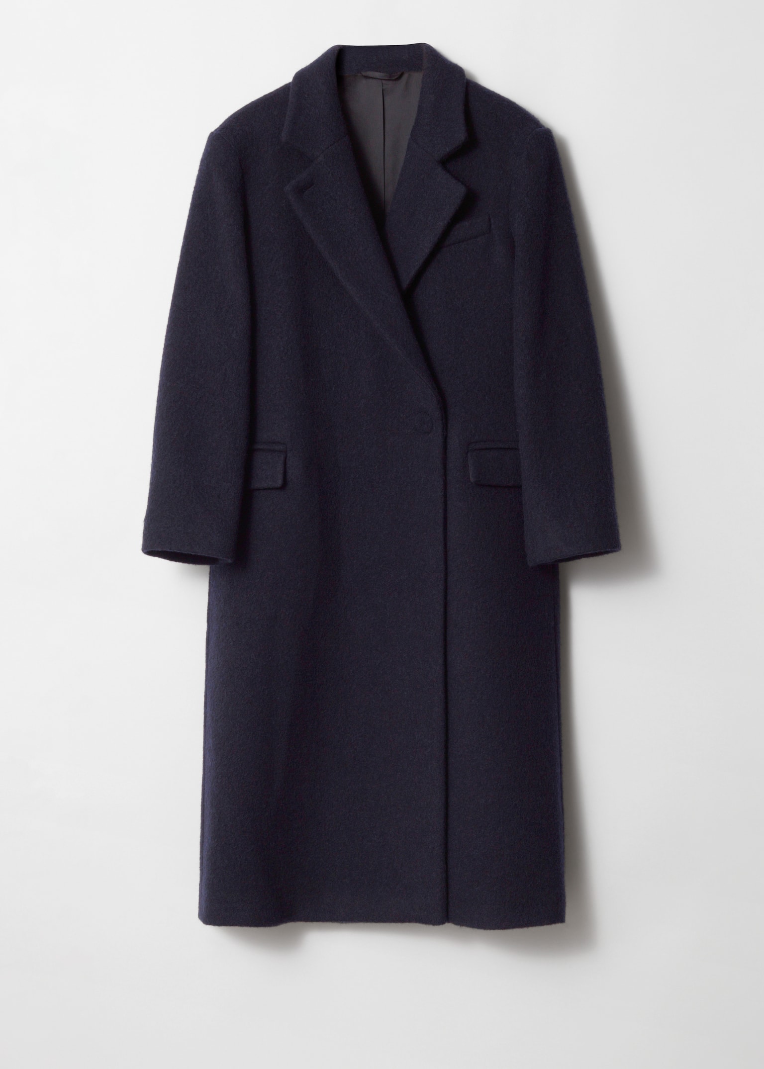 Double-Breasted Wool Coat - Navy