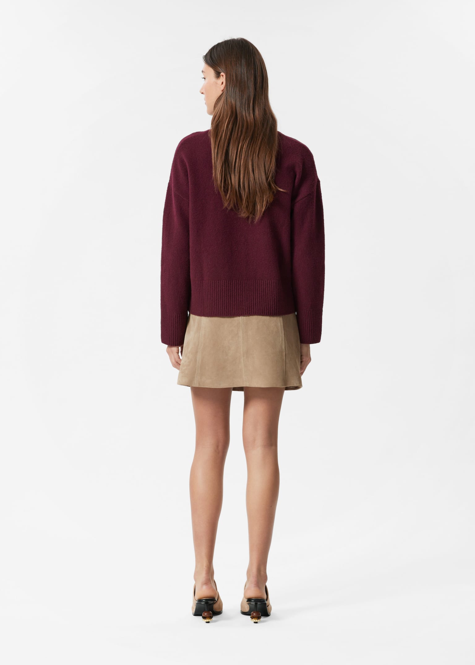 Relaxed Knit Jumper - Dark Red/Grey Melange/Dark Blue/Mole Beige/White/Black/Cerise Pink/Mole/Navy/Dusty Blue - 5