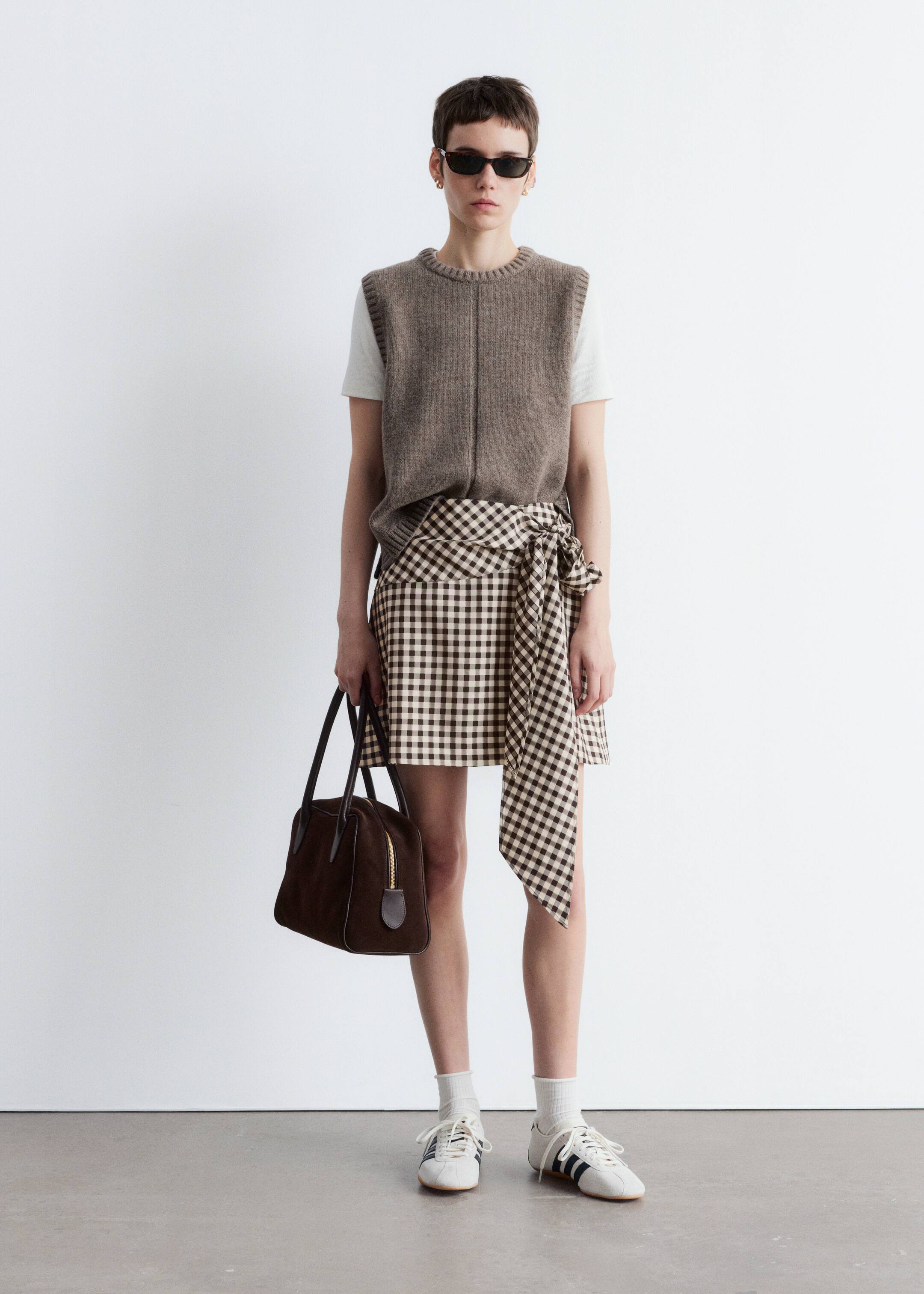 Visualizza immagine più grande: Minigonna a quadri - Motivo vichy marrone - DONNA | H&M IT 3