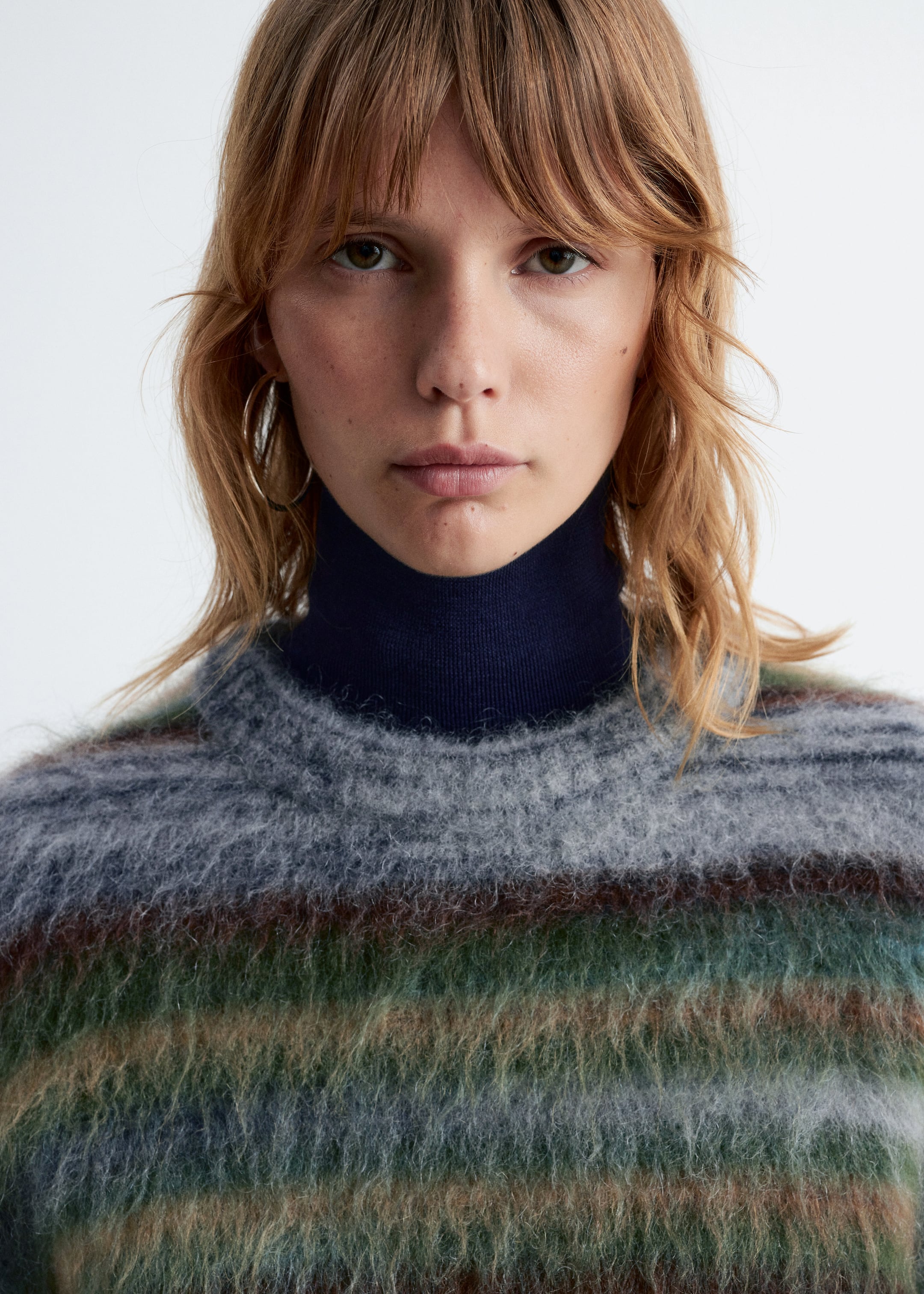 View larger image: Striped Knit Sweater - Grey/Green Stripes - Ladies | H&M GB 2