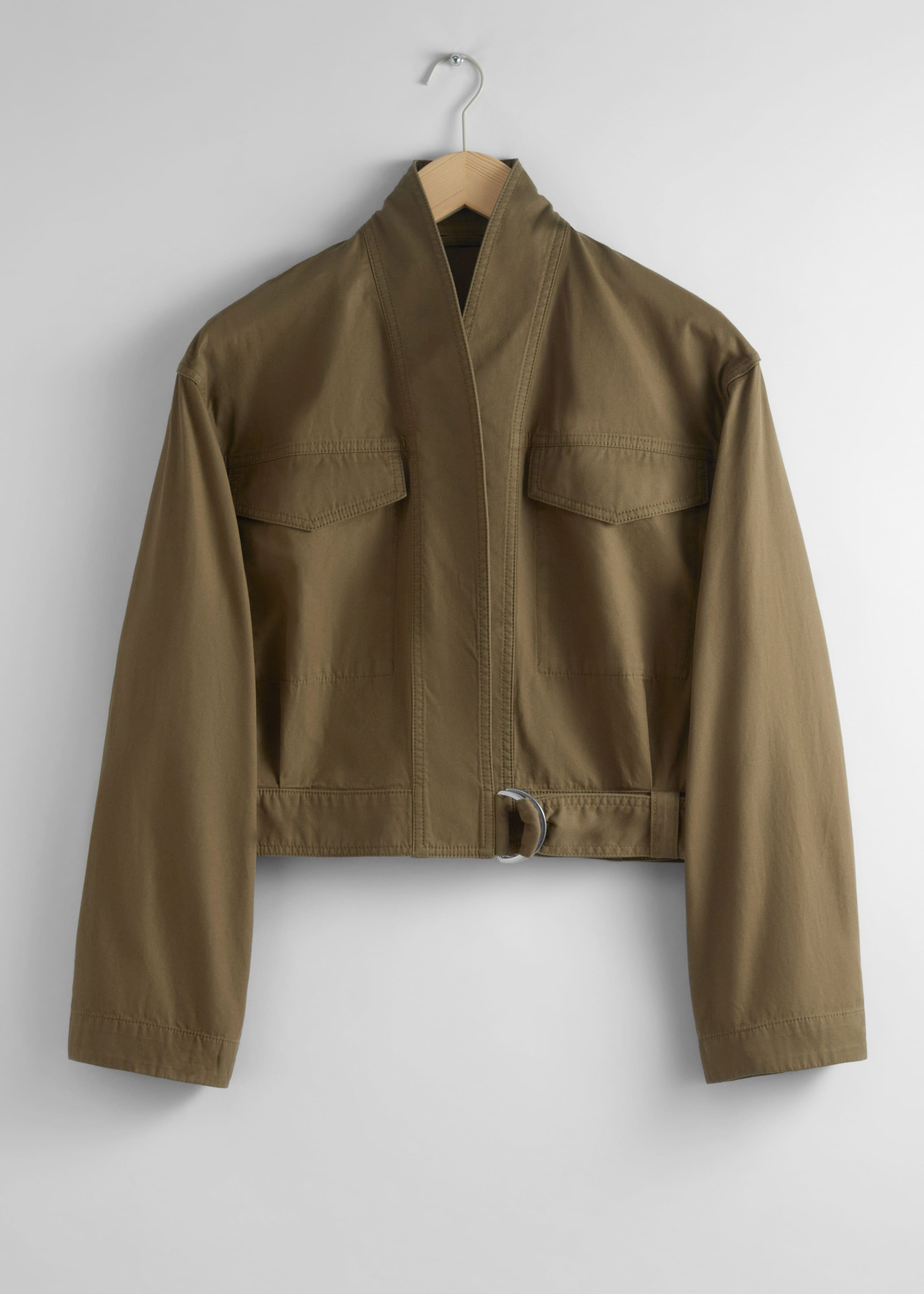 Jacke mit Schalkragen - Beige - Stillleben