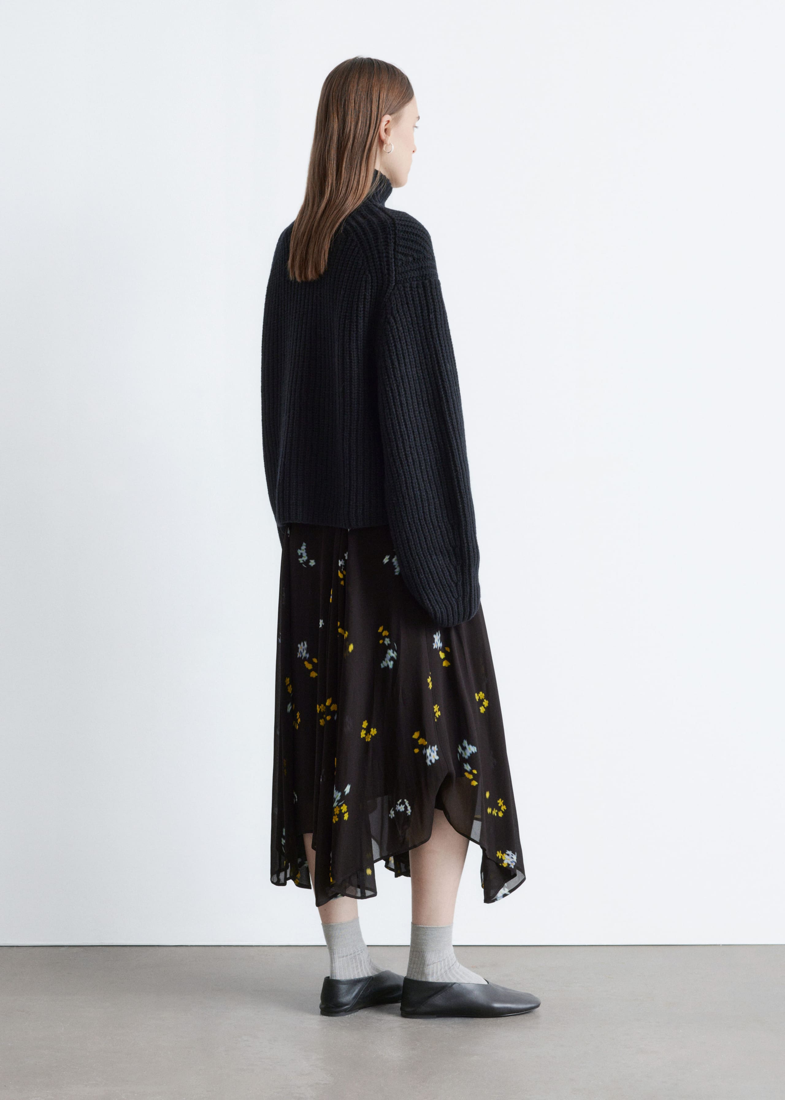 Image of Asymmetric Midi Skirt