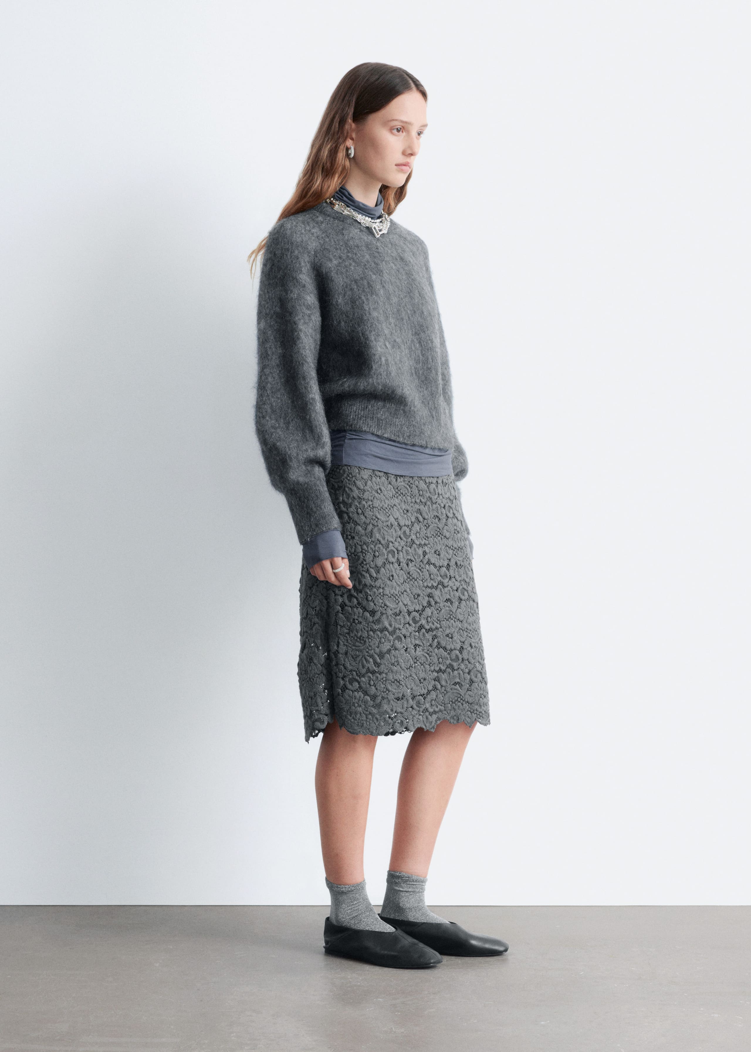 Image of Mohair-Blend Balloon-Sleeve Jumper