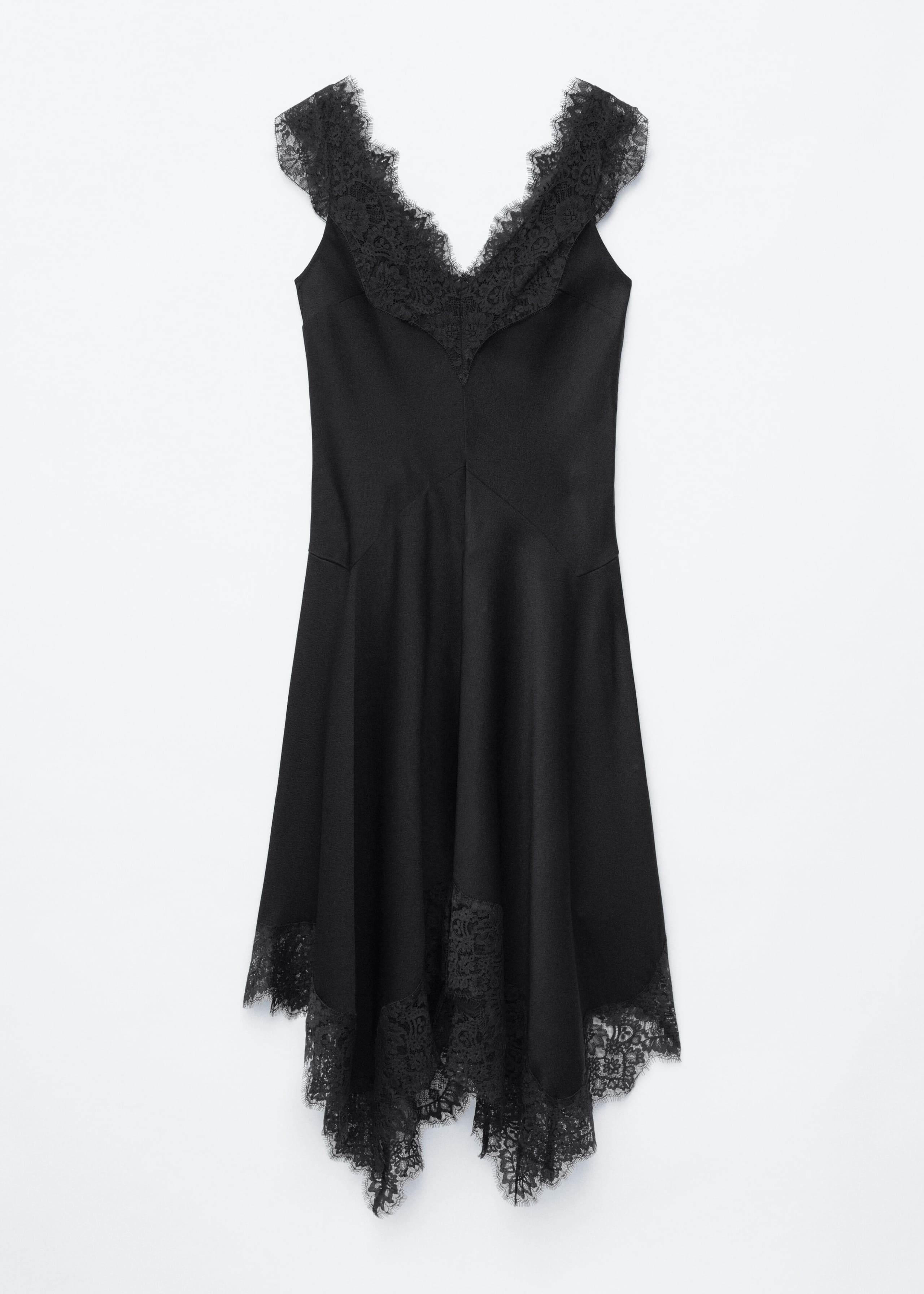 Robe midi à bordures en dentelle - Noir - Still Life